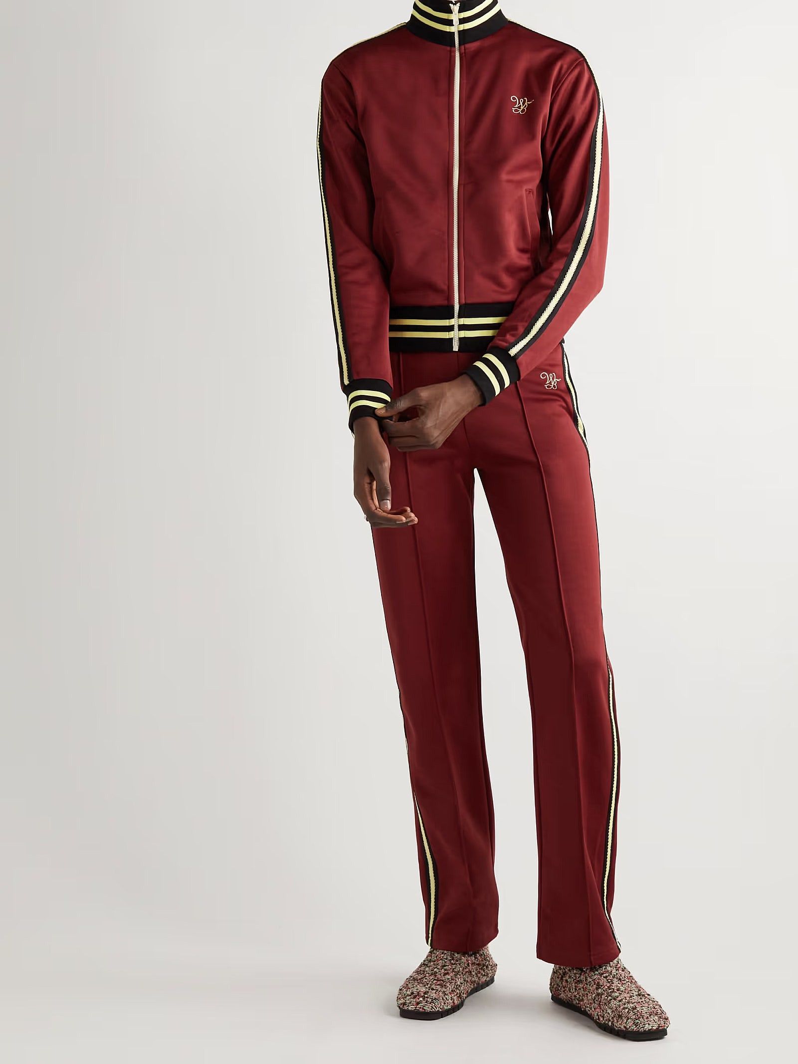 Wales Bonner Wales Bonner Studio Jersey Track Top Jacket / Burgundy Size US XXL / EU 58 / 5 - 1 Thumbnail