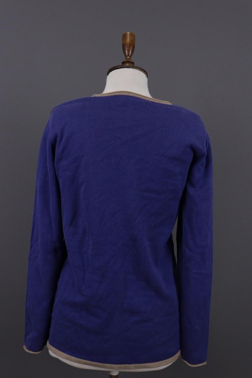 Designer Gudrun Sjödén Blue Cotton Knitted Pullover Sweater Size S Size S / US 4 / IT 40 - 8 Thumbnail