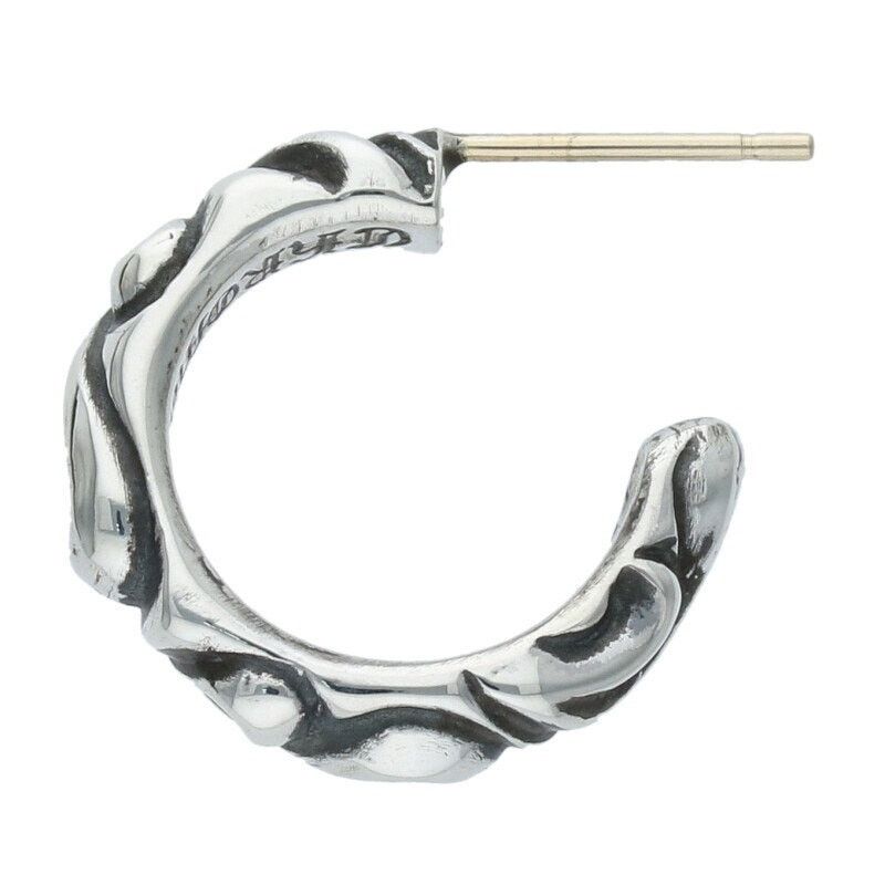 Chrome Hearts Scroll Hoop Silver Earring