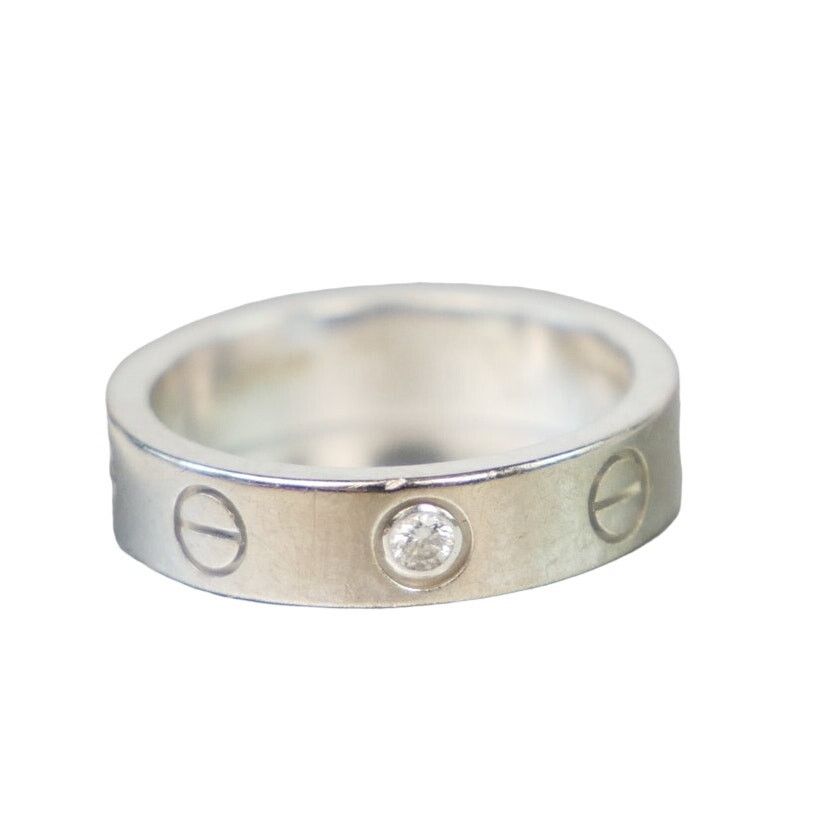 Cartier Cartier 18K White Gold and Diamond Love Band Ring Size ONE SIZE - 1 Thumbnail
