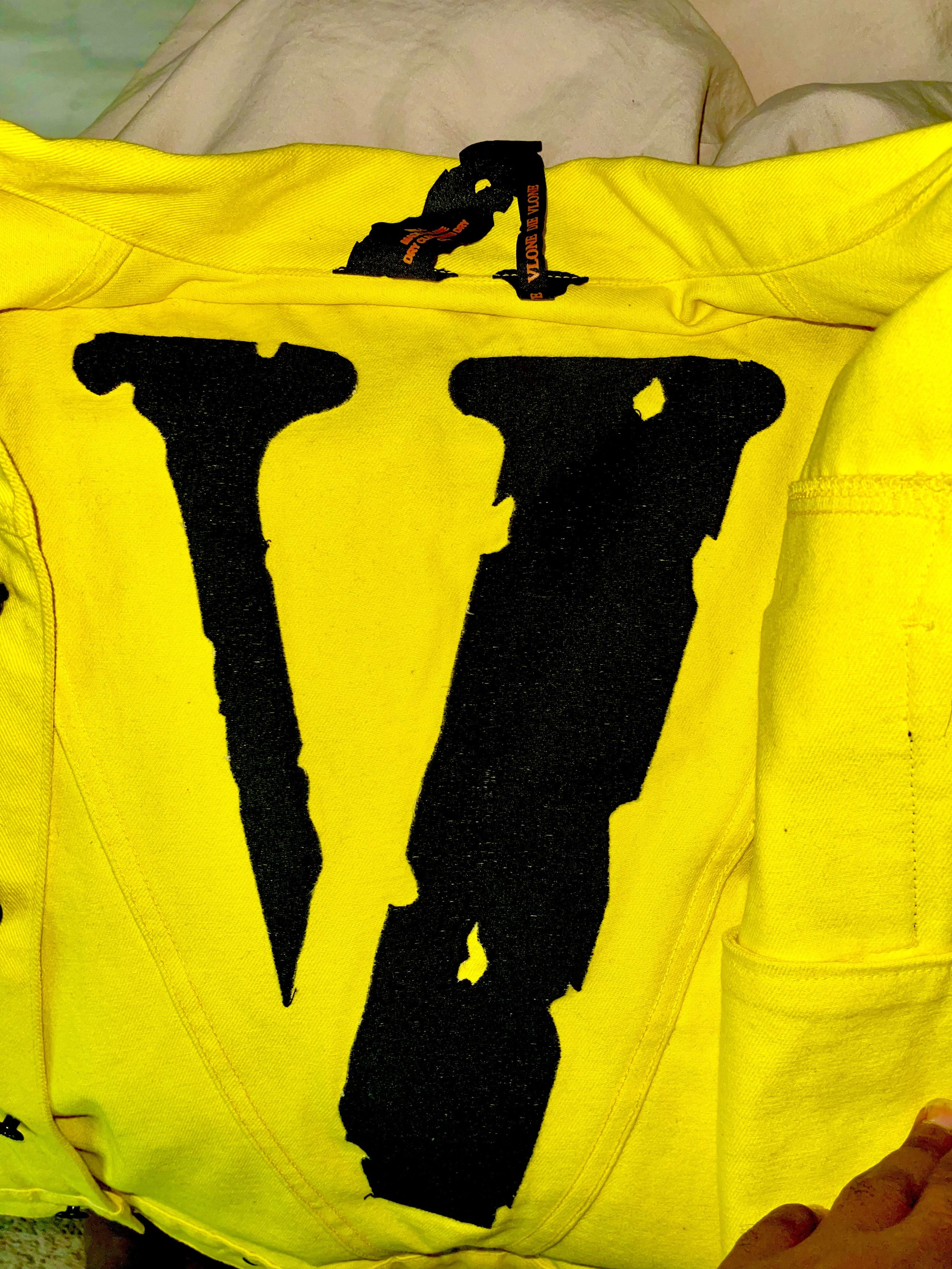 Vlone Yellow VLONE Denim Jacket Size L (BRAND NEW) Size US L / EU 52-54 / 3 - 8 Thumbnail
