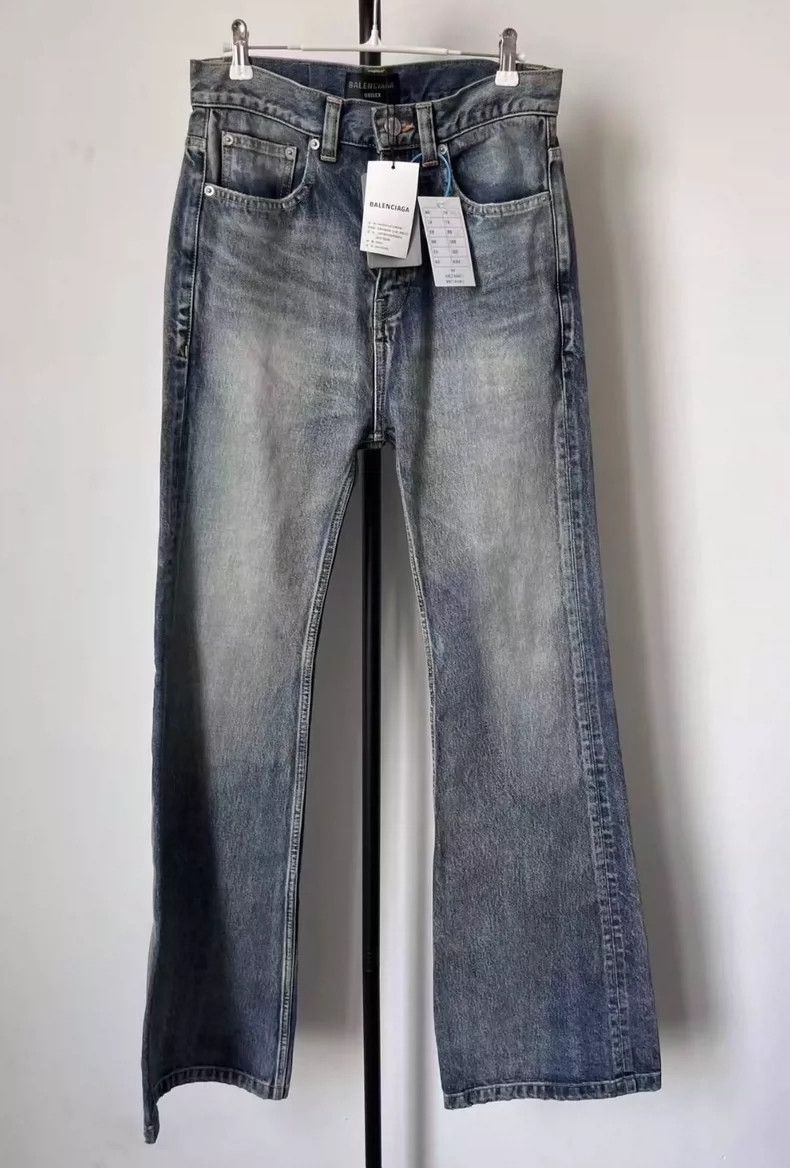 Balenciaga size XXS Washed Mid-Rise Flared Jeans