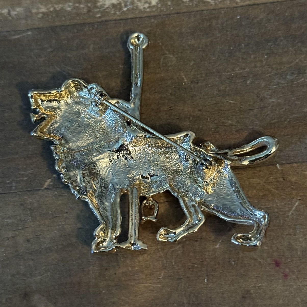 Vintage Vintage gold tone carousel lion brooch Size ONE SIZE - 4 Thumbnail