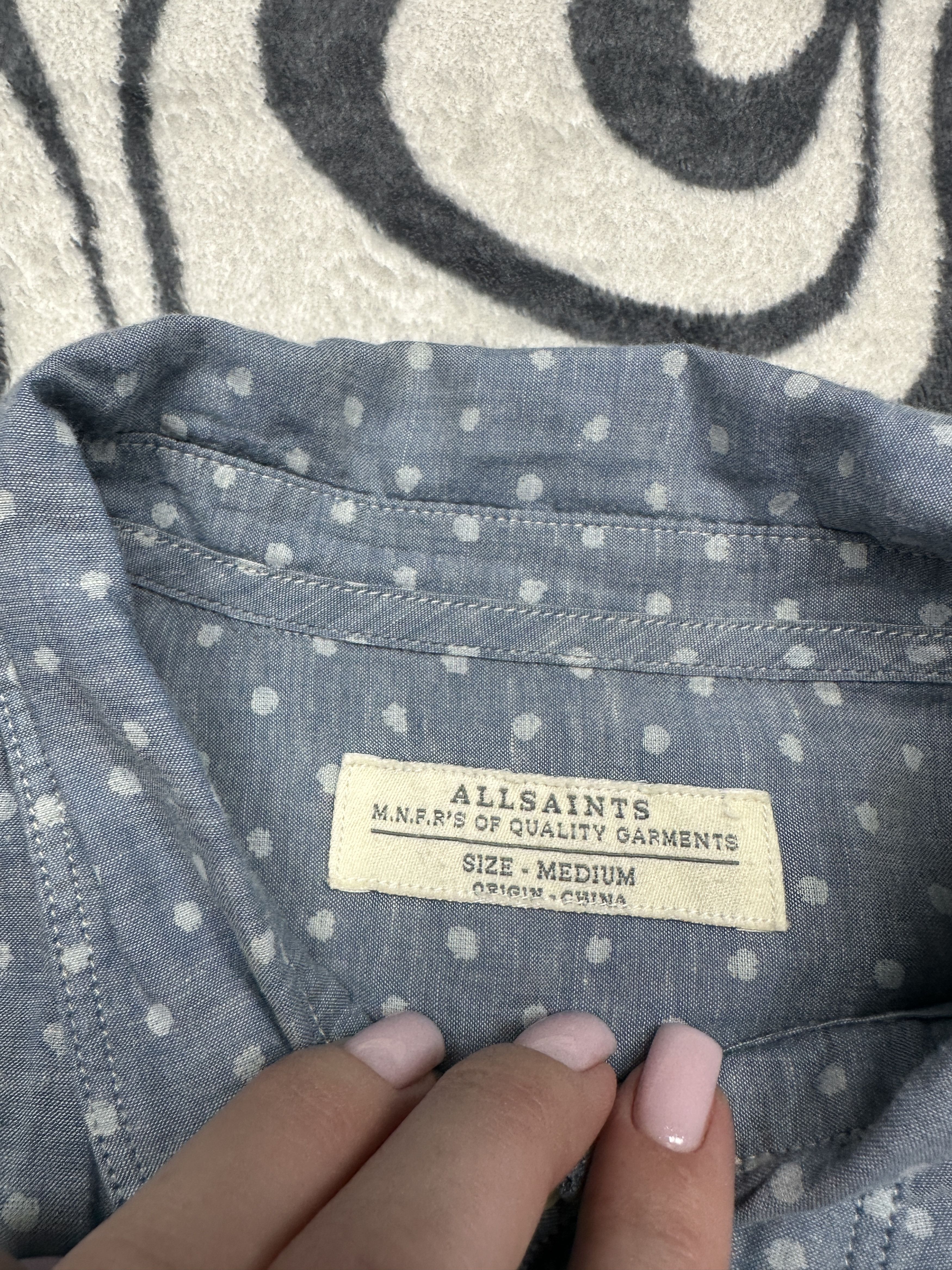 Allsaints AllSaints Mens Farsta Long Sleeve Cotton-Linen Shirt Size US M / EU 48-50 / 2 - 3 Thumbnail