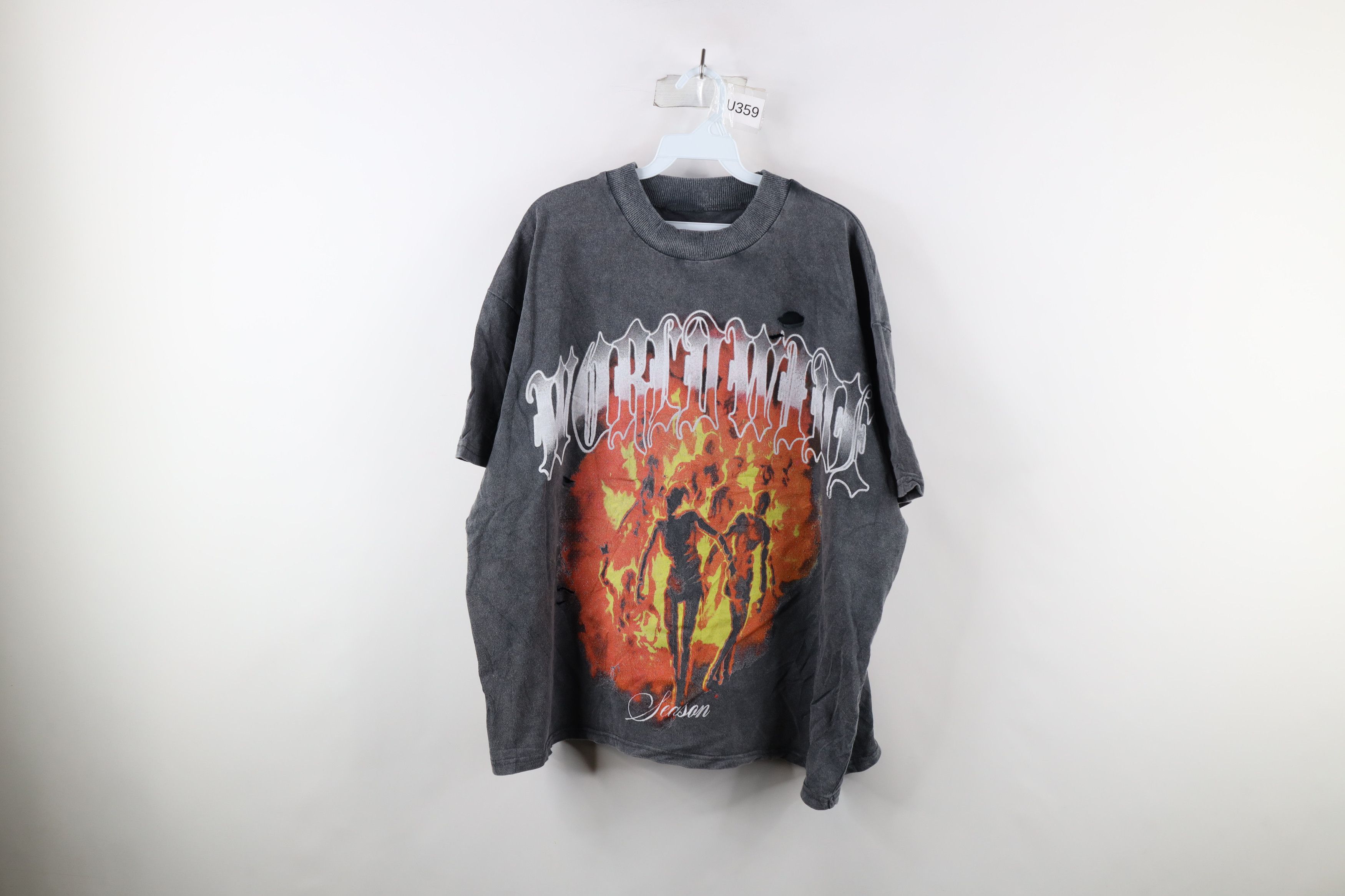 Vintage Vintage Streetwear Worldwide Burning Bodies Boxy Fit T-Shirt Size US XL / EU 56 / 4 - 1 Thumbnail