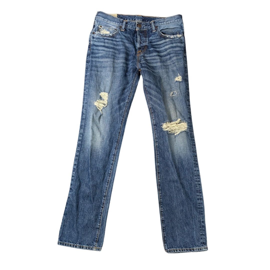Abercrombie & Fitch Abercrombie & Fitch Distressed Straight Jeans W/ Button Fly Size US 34 / EU 50 - 1 Thumbnail