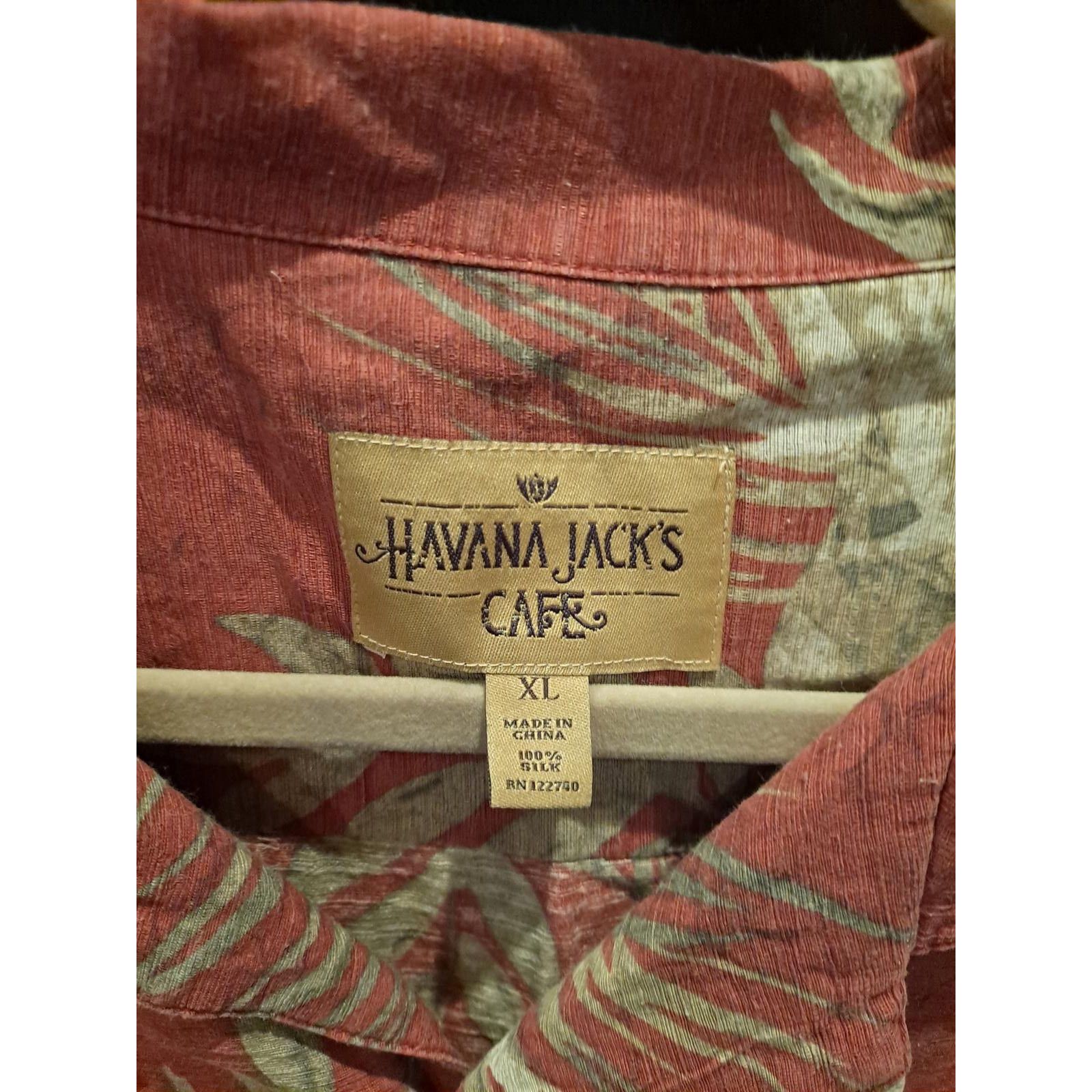 Other Havana Jack's Cafe Hawaiian Shirt Red with Flowers Size XL Size US XL / EU 56 / 4 - 6 Thumbnail