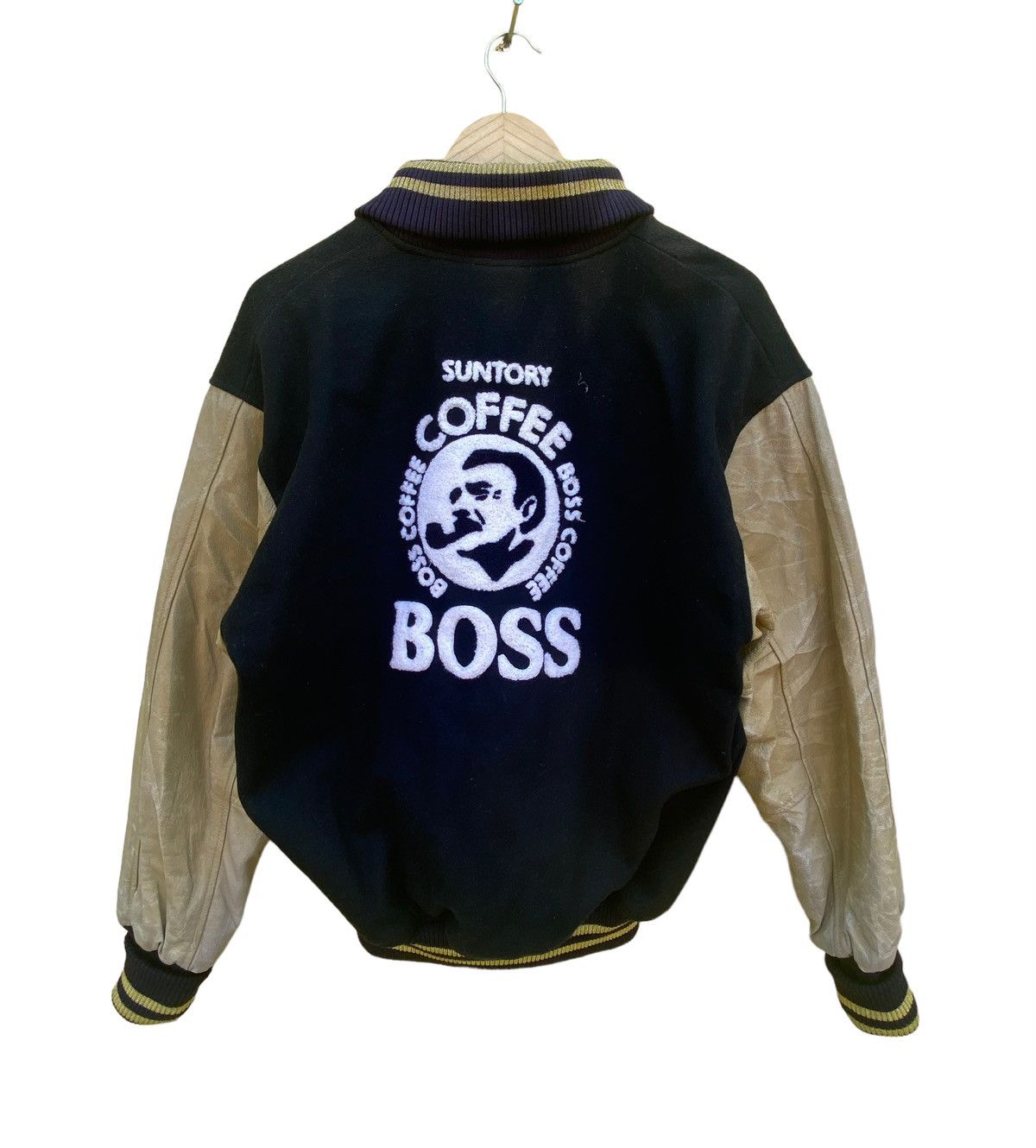 Vintage Vintage Suntory boss coffee varsity wool jacket Size US L / EU 52-54 / 3 - 2 Thumbnail
