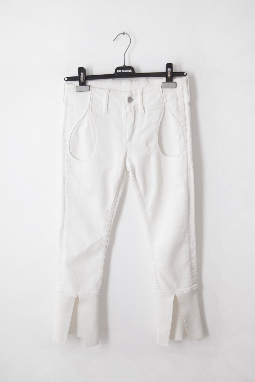 Helmut Lang Vintage 2000's white tear drop denim jeans Size 25" / US 0 / IT 36 - 1 Thumbnail