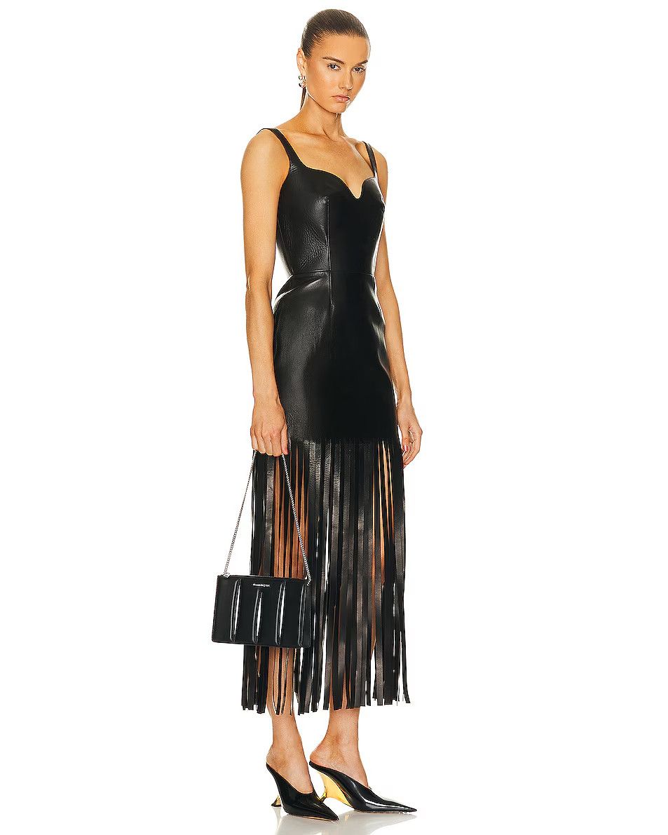 Alexander McQueen ALEXANDER MCQUEEN Slash black zip coin bag with chain strap Size ONE SIZE - 2 Thumbnail