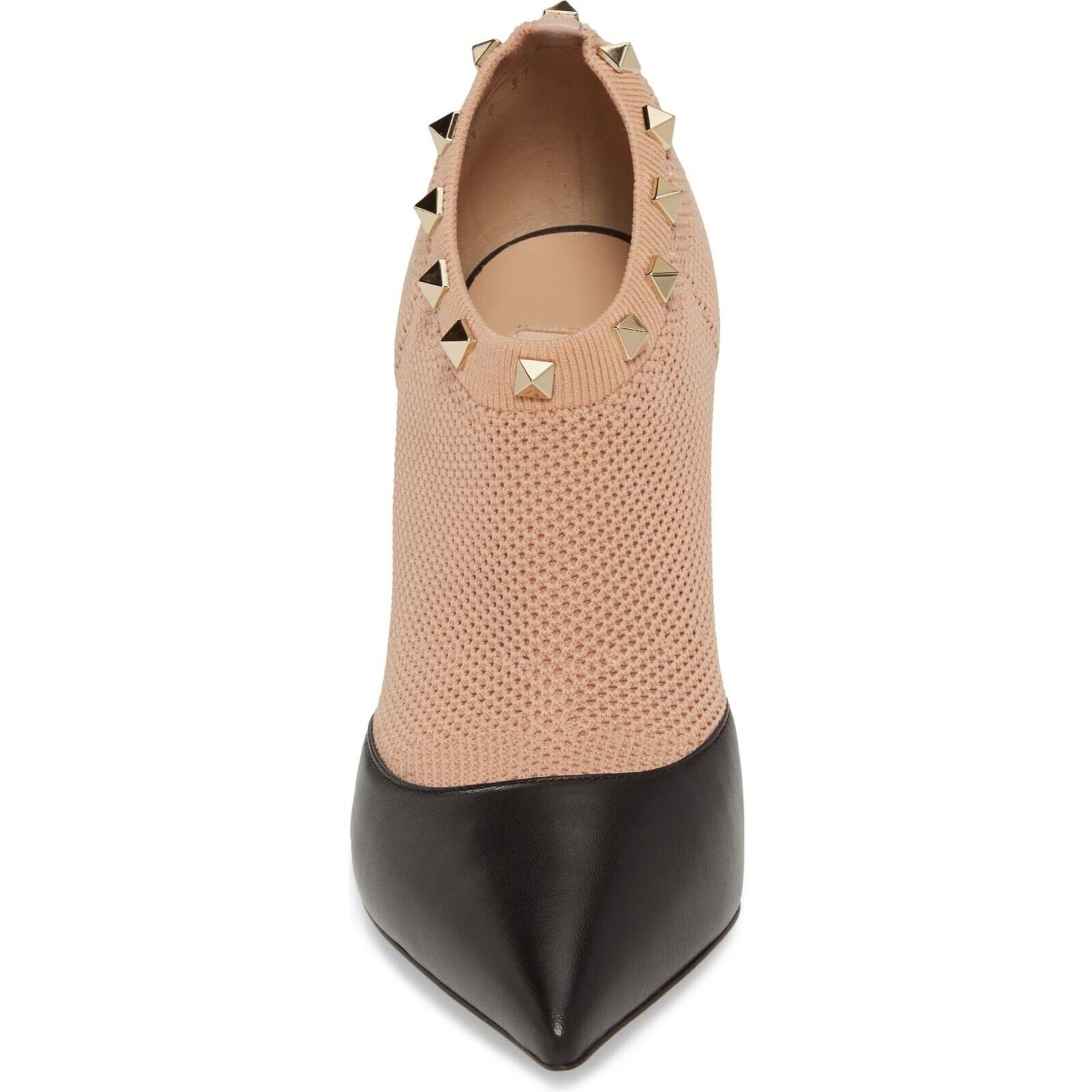 Valentino Valentino Rockstud Black Leather Nude Sock Stud Heel Short Size US 11 / IT 41 - 7 Thumbnail