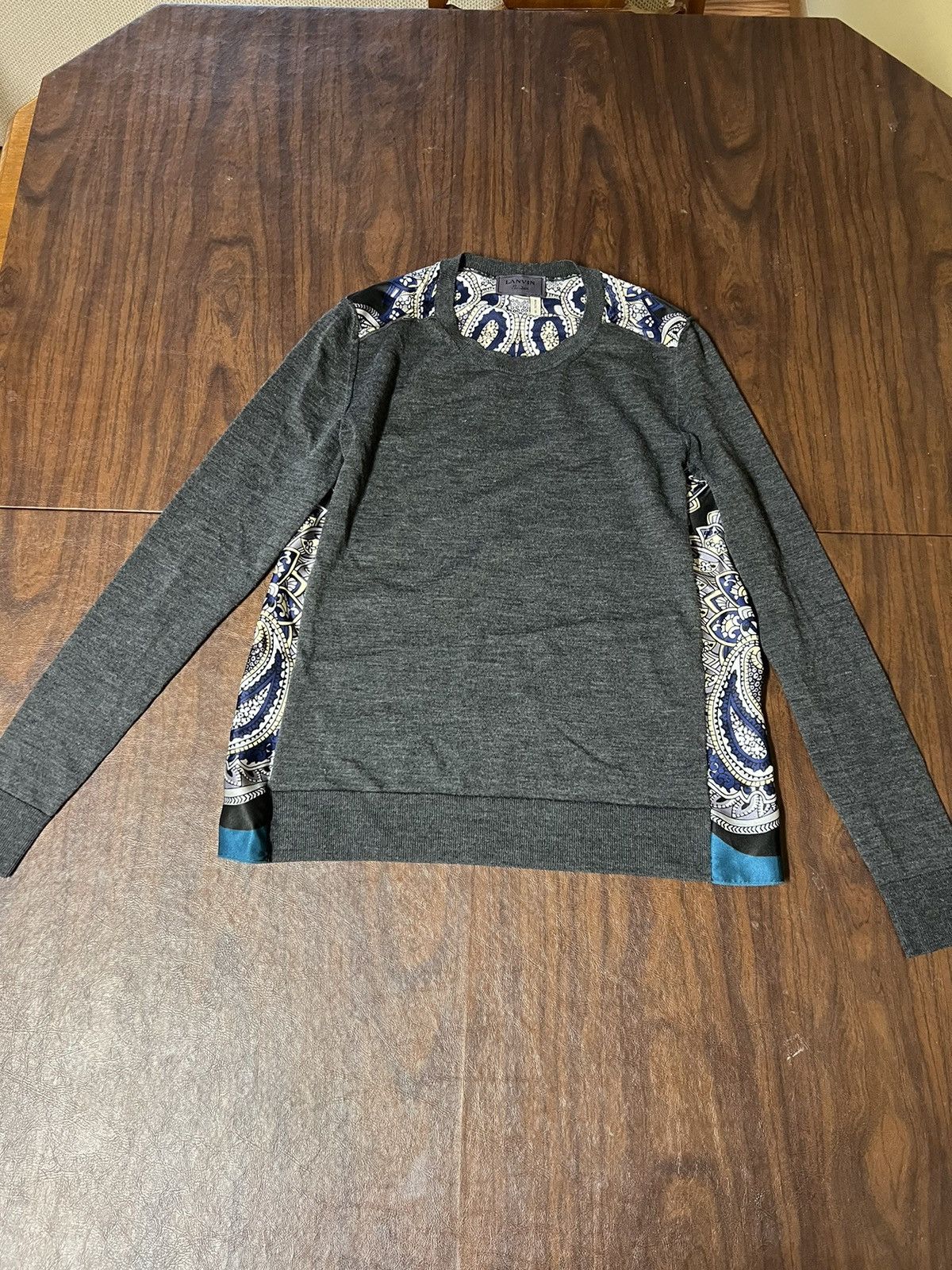 image of Lanvin Wool Silk Long Sleeve Size S in Grey, Women's