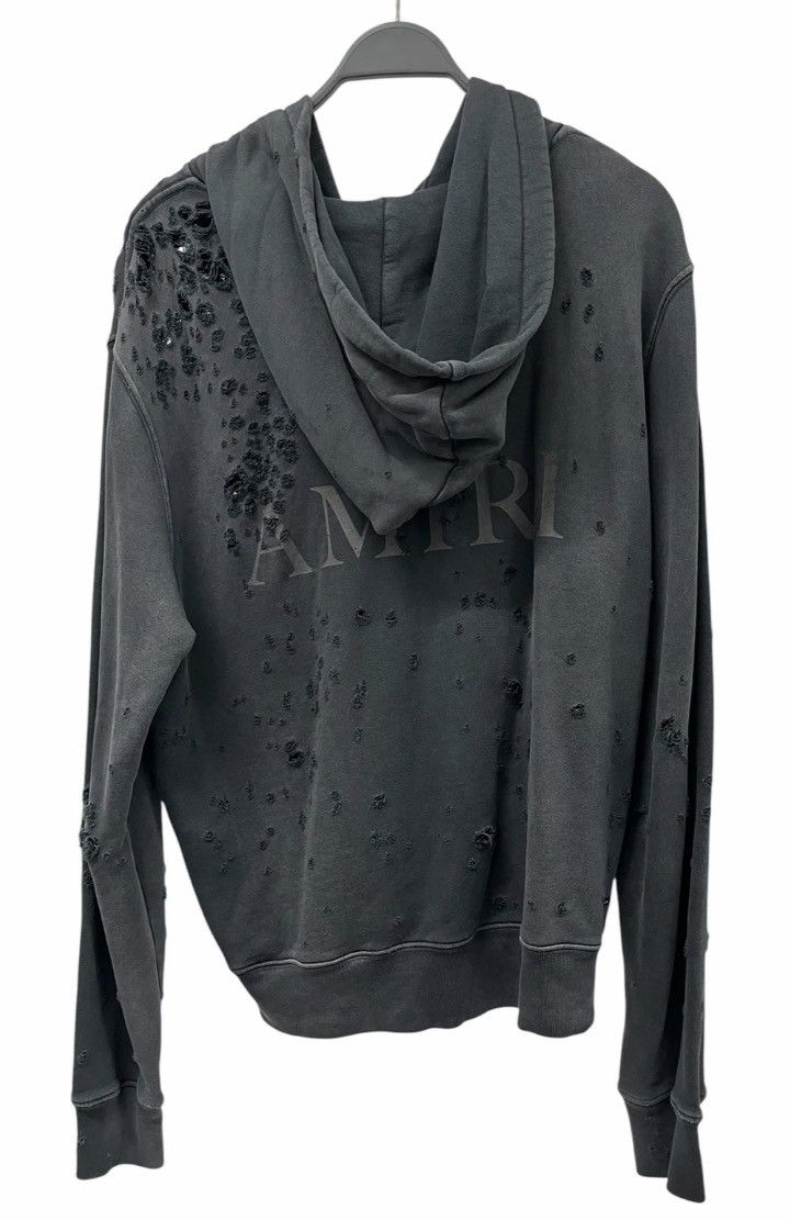 Amiri AMIRI Faded Black Core Logo Shotgun Zip-Up Hoodie Size US M / EU 48-50 / 2 - 2 Thumbnail