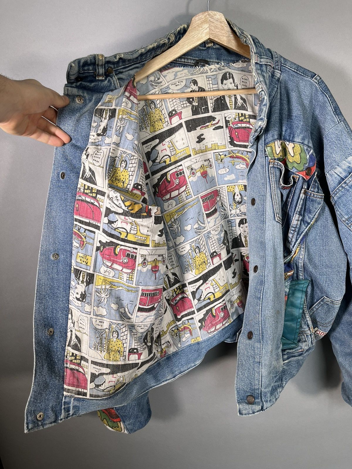 DC Comics × Handmade 1 of 1 Custom Upcycled Denim Superman Jacket Size US M / EU 48-50 / 2 - 4 Thumbnail
