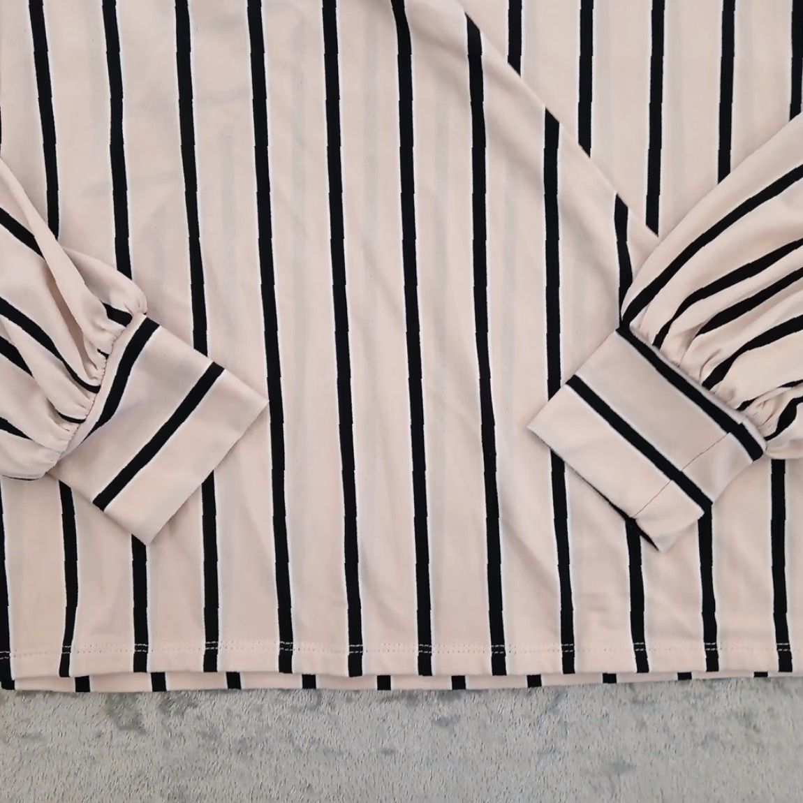 Adrianna Papell Adriana Papell Shirt Womens Medium Pink Black Striped V-Neck Pullover Size M / US 6-8 / IT 42-44 - 3 Thumbnail