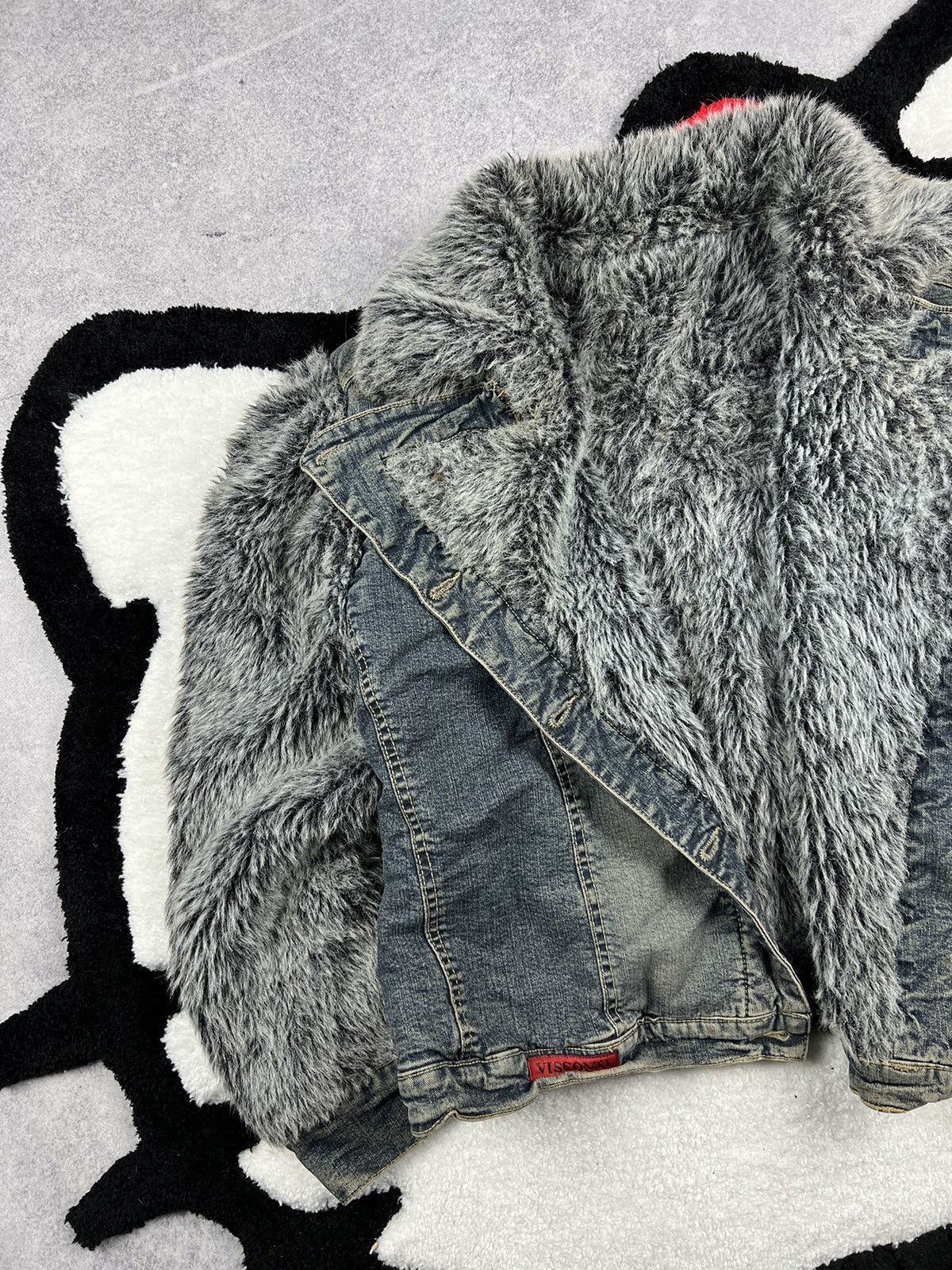 If Six Was Nine Vintage Y2K Faded Faur Fux Alt Fuzzy Rick Owens Style Jacket Size M / US 6-8 / IT 42-44 - 3 Thumbnail
