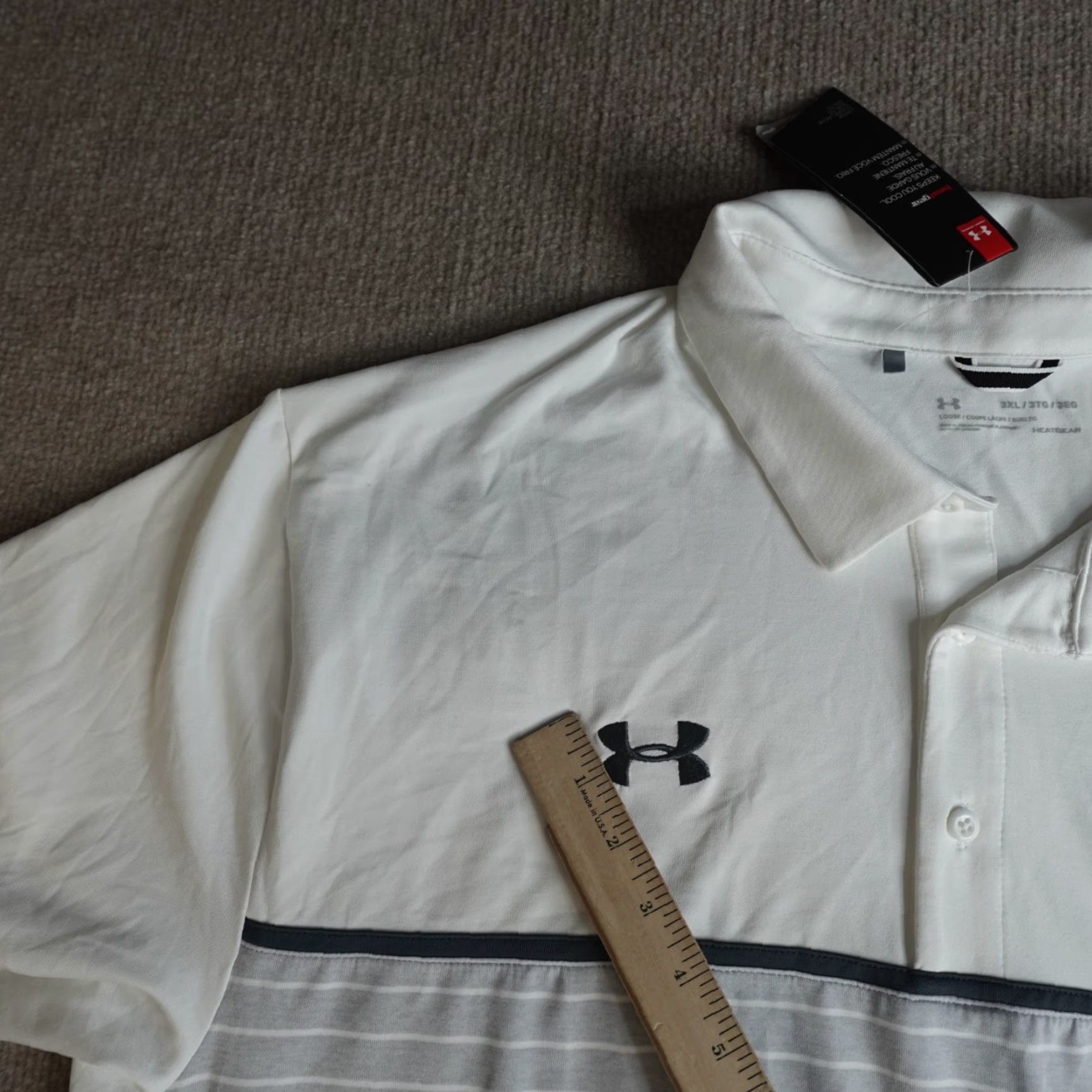 Under Armour Under Armour Polo Shirt 3XL Gray White Embroidered Bowie State Bulldogs NEW READ Size US XXL / EU 58 / 5 - 4 Thumbnail