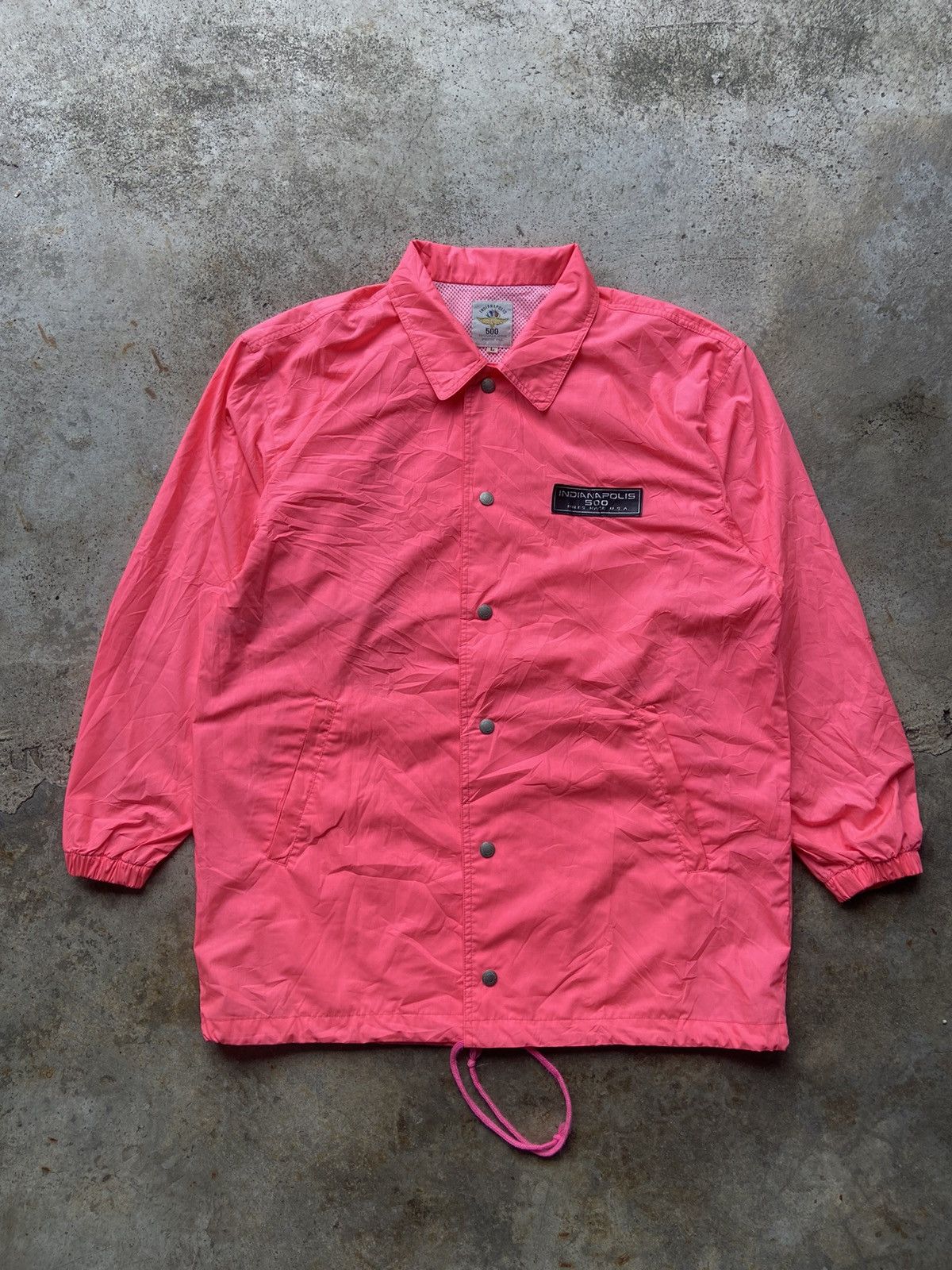 Vintage Vintage 90s Indy 500 Racing Neon Pink Coach Jacket Size US L / EU 52-54 / 3 - 2 Thumbnail