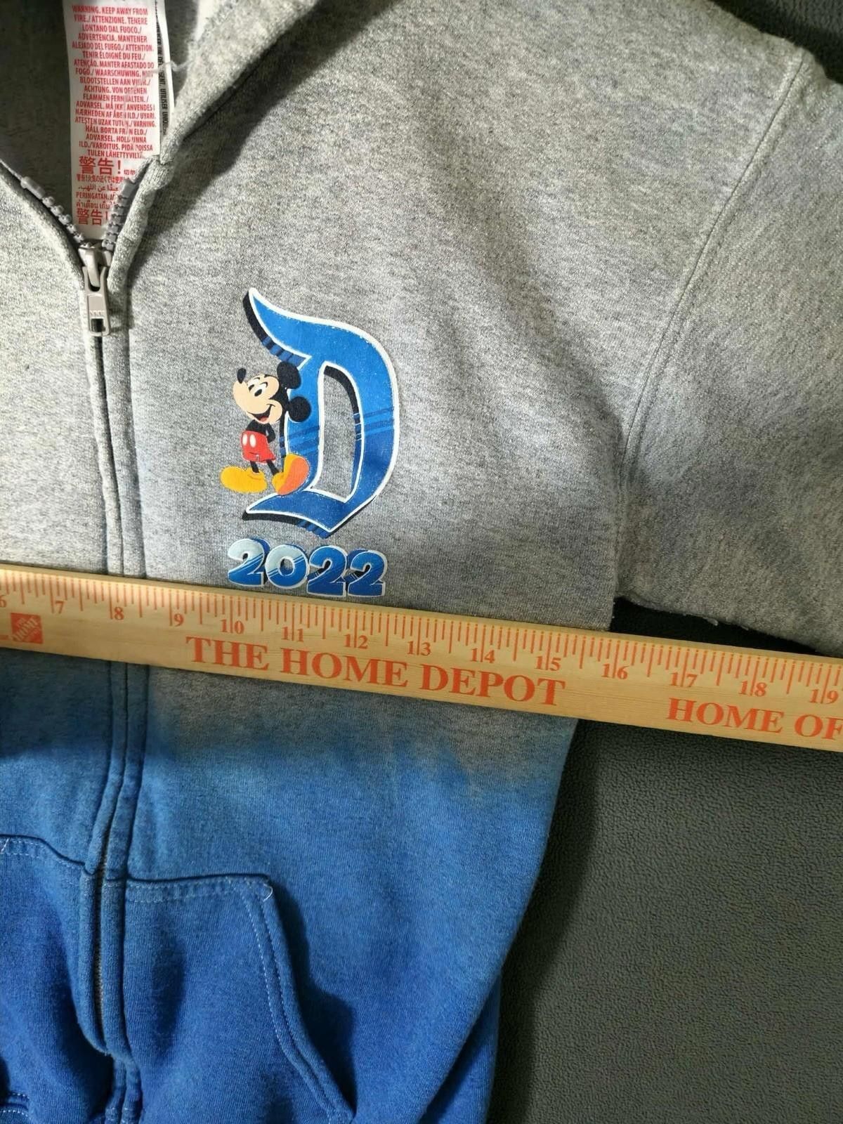 Disney Disneyland 2022 Mickey Mouse Hoodie Zip Up Gray Blue Kids #3 Size US M / EU 48-50 / 2 - 2 Thumbnail