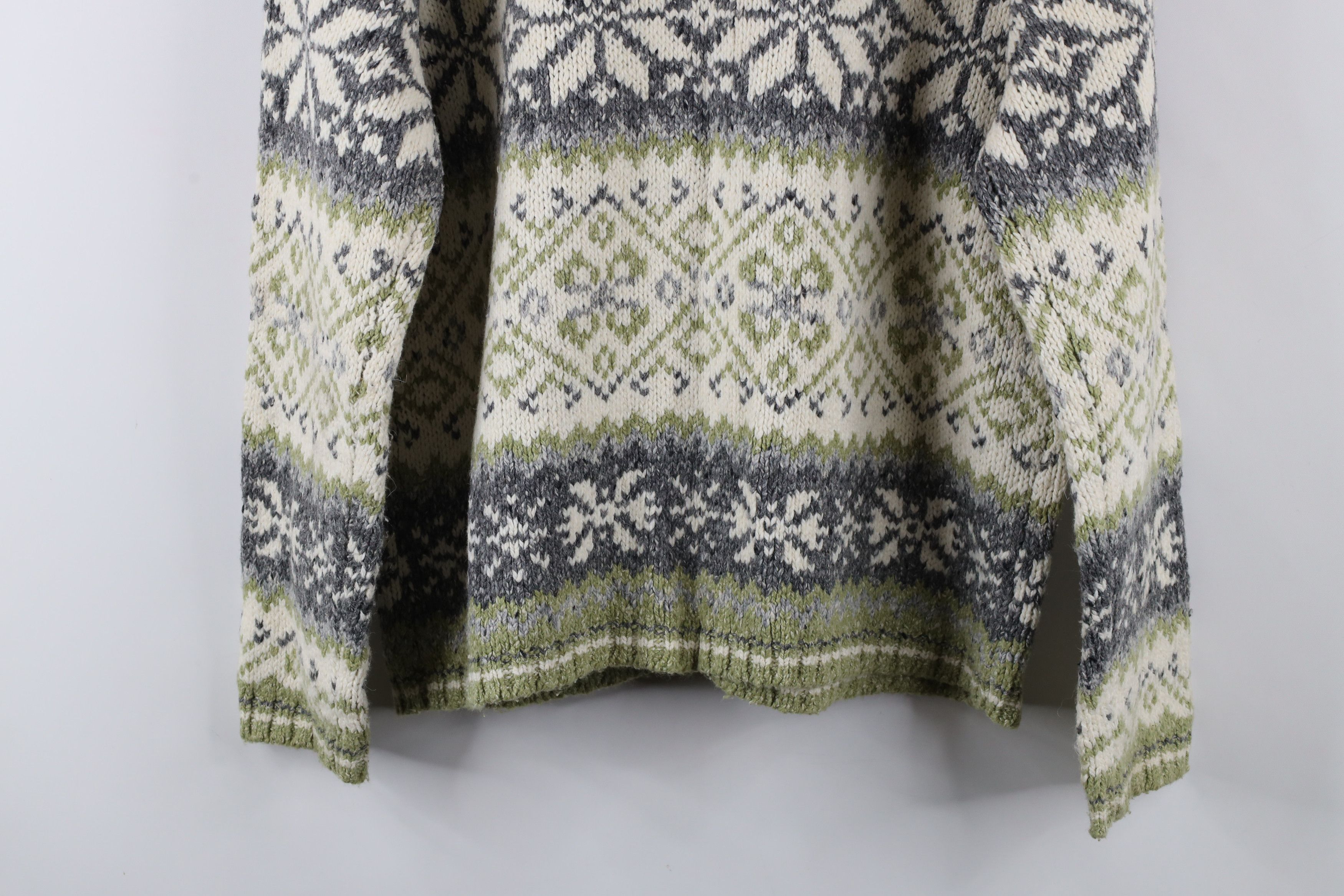 Vintage Vintage 90s Streetwear Fair Isle Wool Knit Cardigan Sweater Size XL / US 12-14 / IT 48-50 - 11 Thumbnail