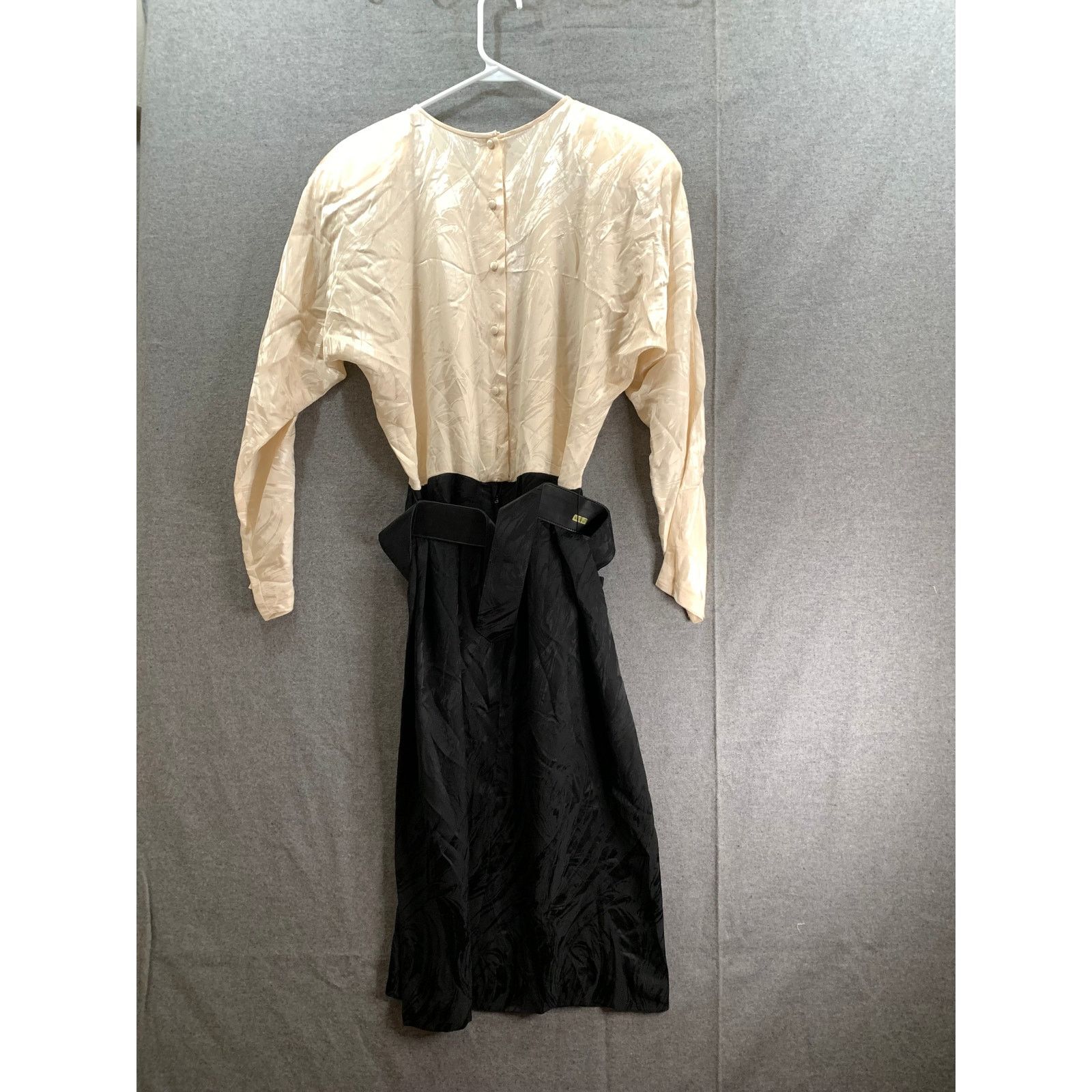 Other Silk Studio Women Silk Dress Size 14 Cream and Black Size XL / US 12-14 / IT 48-50 - 2 Thumbnail
