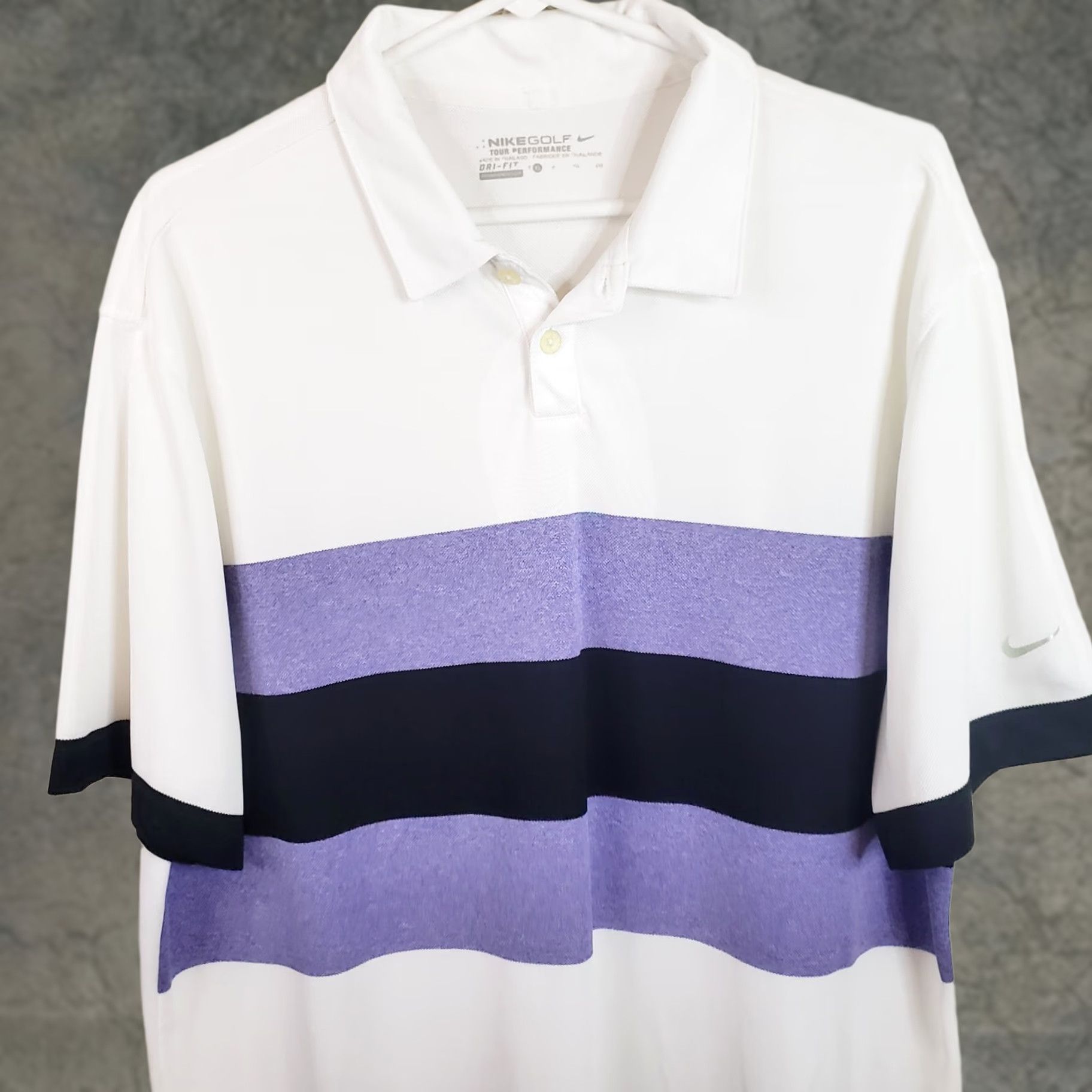 Nike Nike Golf Tour Performance Polo Shirt Men XL Colorblock White Purple DriFit Size US XL / EU 56 / 4 - 1 Thumbnail