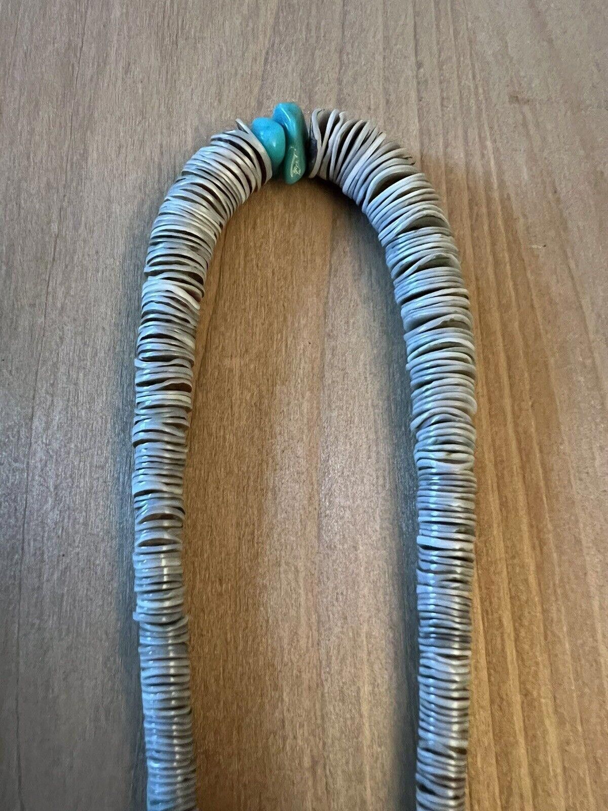 Designer Santo Domingo Shell & Turquoise Heishi Graduated Necklace Size ONE SIZE - 5 Thumbnail