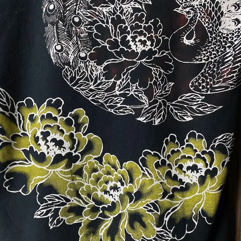 Japanese Brand Gemstone Sukajan Peacock Wave Polo Shirt Ifsixwasnine Size US S / EU 44-46 / 1 - 10 Thumbnail
