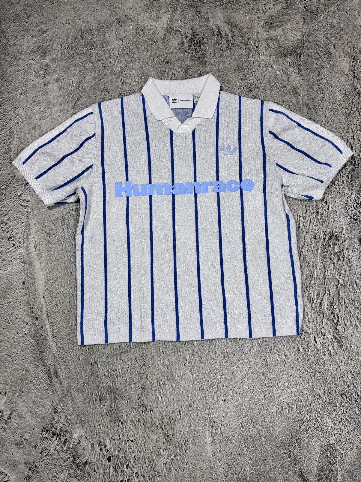 Adidas × Human Made Adidas Human Made polo T-shirt blue striped jersey Size US M / EU 48-50 / 2 - 1 Thumbnail