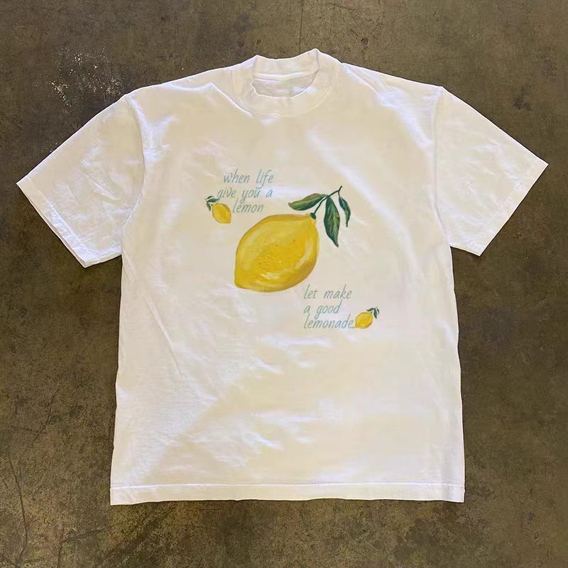 Vintage White Vintage Lemon-Print T-Shirt Size US M / EU 48-50 / 2 - 1 Thumbnail