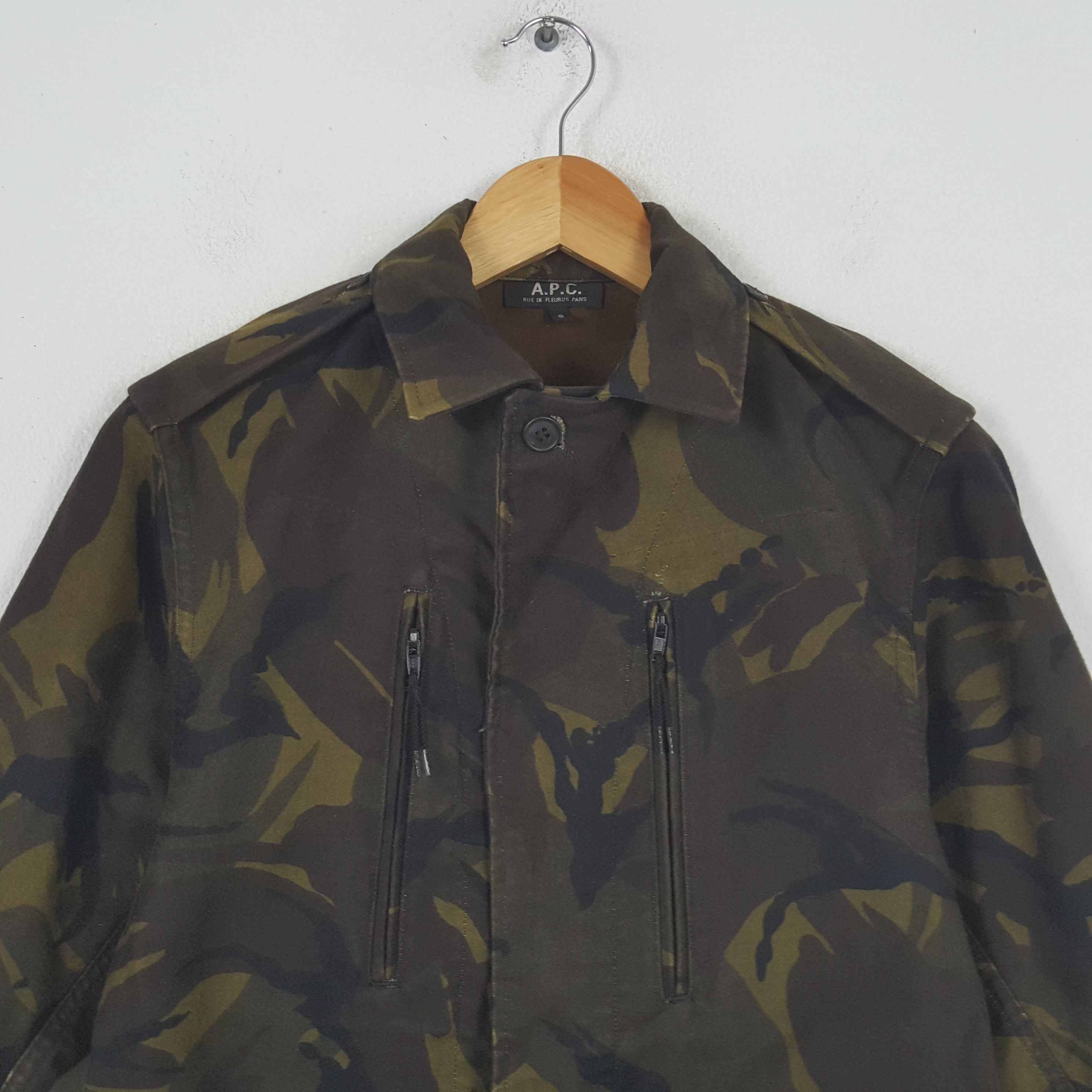 A.P.C. × Designer × Vintage Vintage A.P.C. Japan Designer Brand Camo Jacket C288N13 Size US XS / EU 42 / 0 - 2 Thumbnail