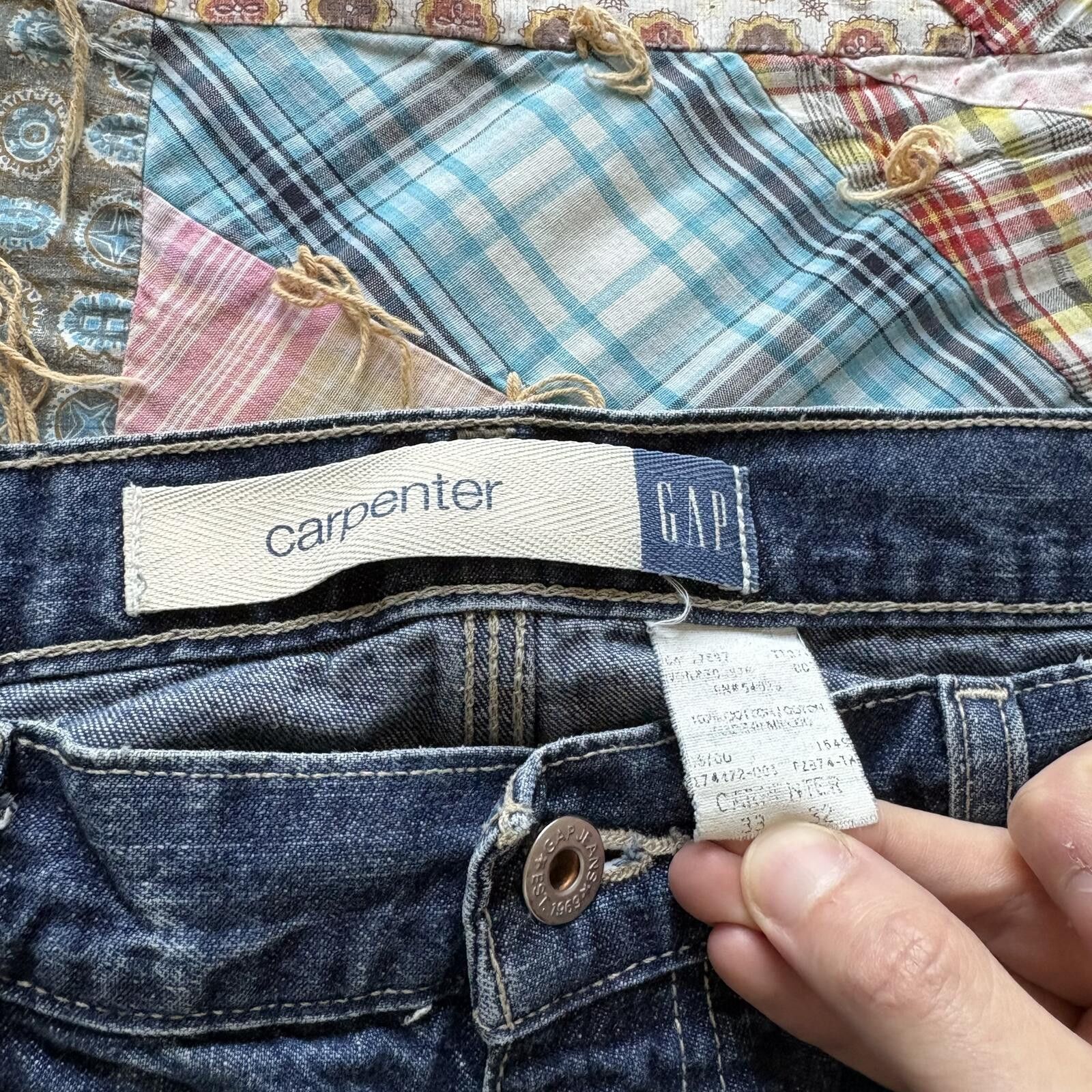 Gap Vintage Y2K Gap Carpenter Baggy Grunge Denim Shorts Jorts Size US 32 / EU 48 - 3 Thumbnail