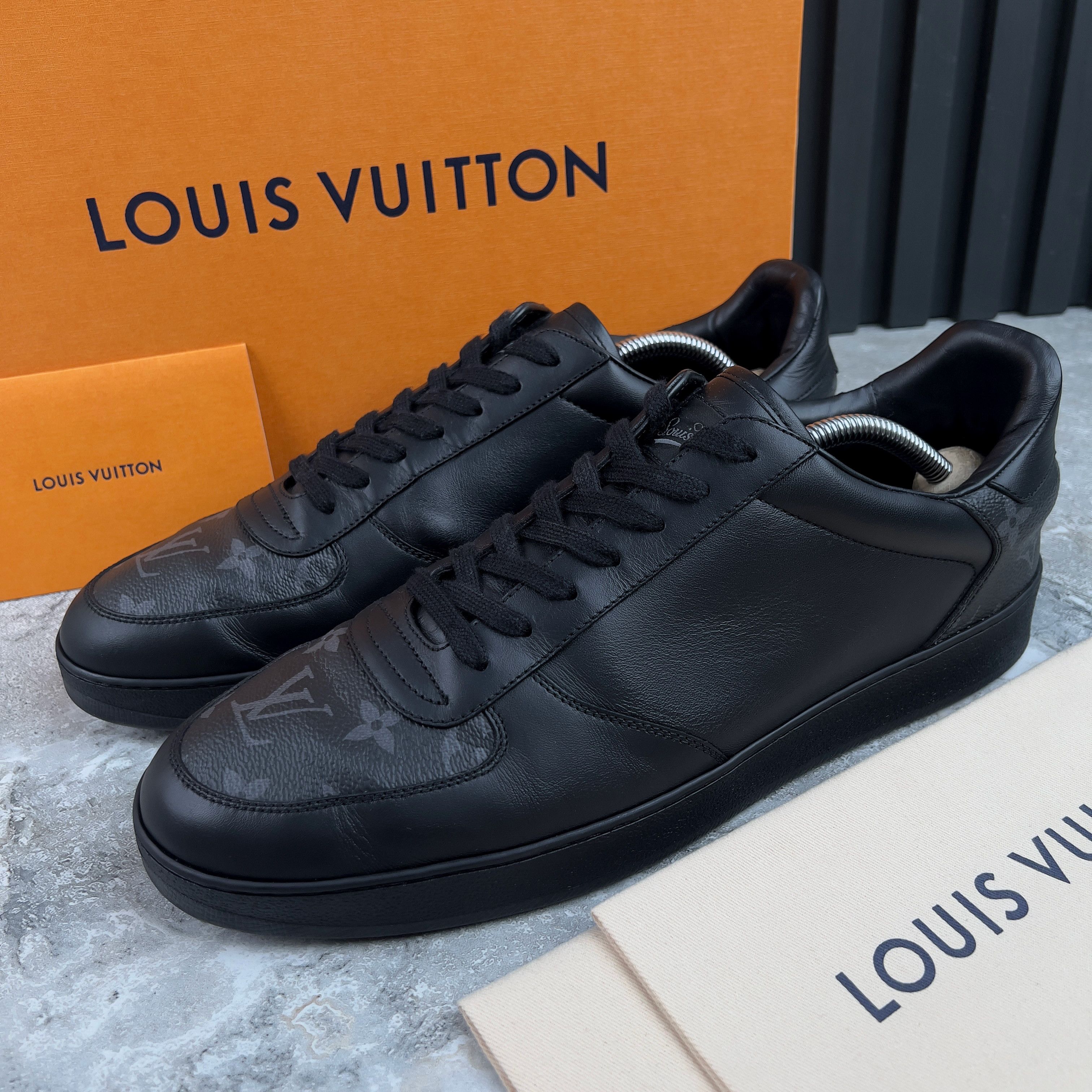 Louis Vuitton Abbesses Black Leather Chunky Derby Sneakers Size 9 Men 10.5 Women Louis Vuitton Abbesses Sneaker Black Leather Chunk Derby  main image 4
