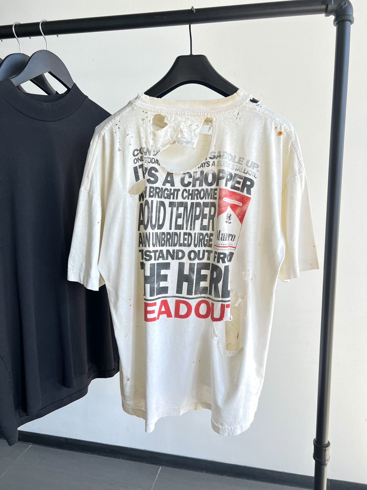 Vintage Thrashed 90s Marlboro Chopper Faded Distressed Grunge Tee Size US L / EU 52-54 / 3 - 2 Thumbnail