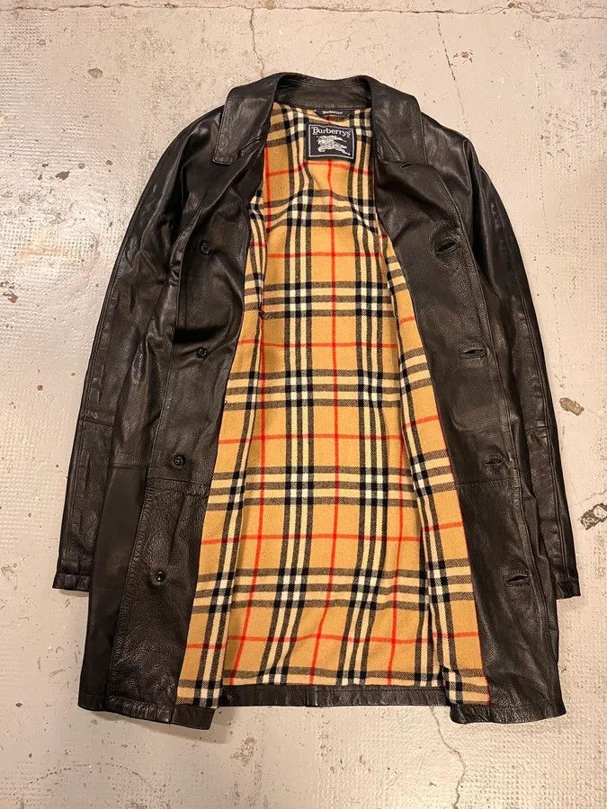 Burberry 2000s Burberry Black Leather Trench Coat Size US M / EU 48-50 / 2 - 8 Thumbnail