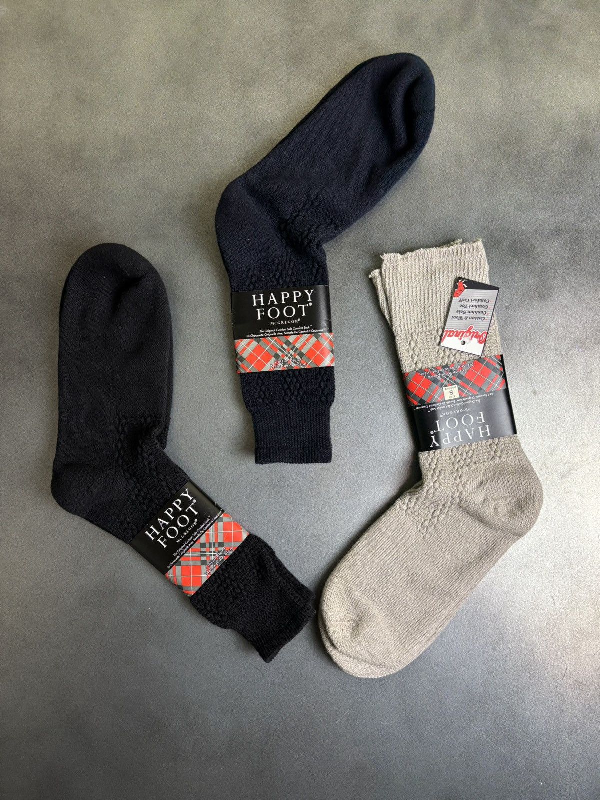 McGregor × Vintage 1990s Vintage Socks Pair Happy Foot McGregor Knit Argyle Rib Size ONE SIZE - 2 Thumbnail