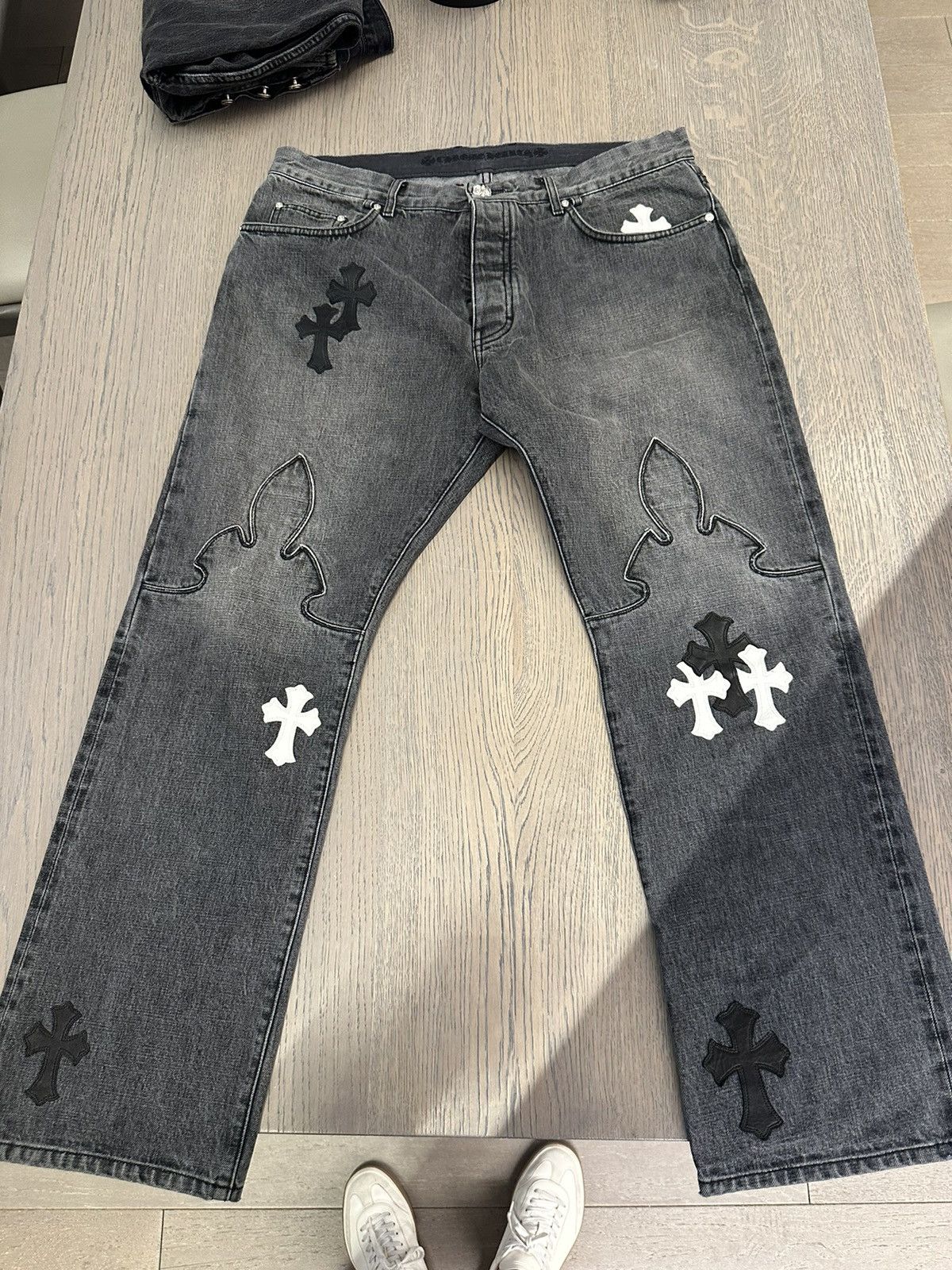 Chrome Hearts 🔥Chrome Hearts Grey Jeans with Patches🔥 Size US 38 / EU 54 - 1 Thumbnail
