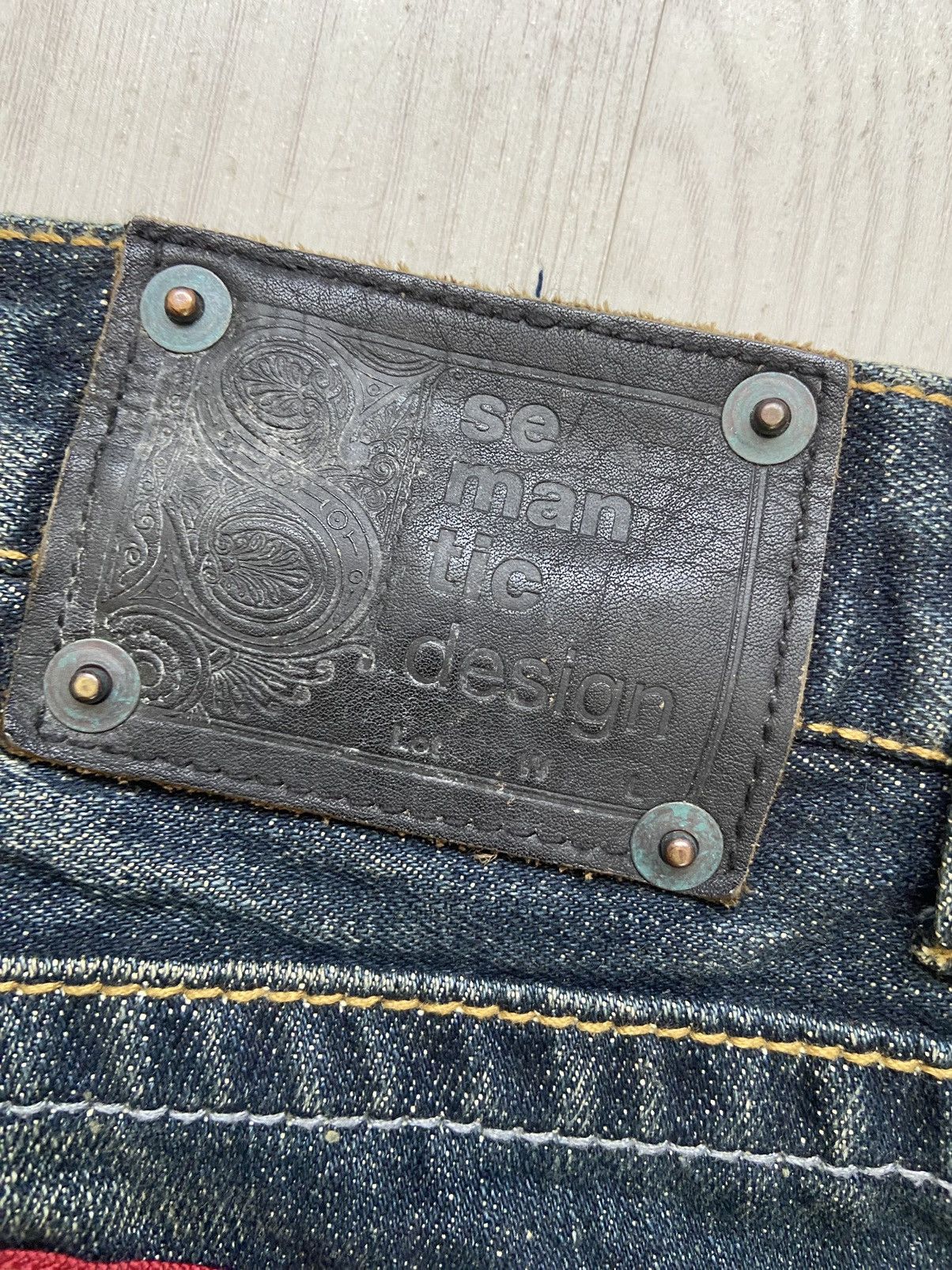 If Six Was Nine × Le Grande Bleu (L.G.B.) × semanticdesign Vintage Semantic Design Zipper Cowhide Flare Denim Pants Size US 32 / EU 48 - 8 Thumbnail