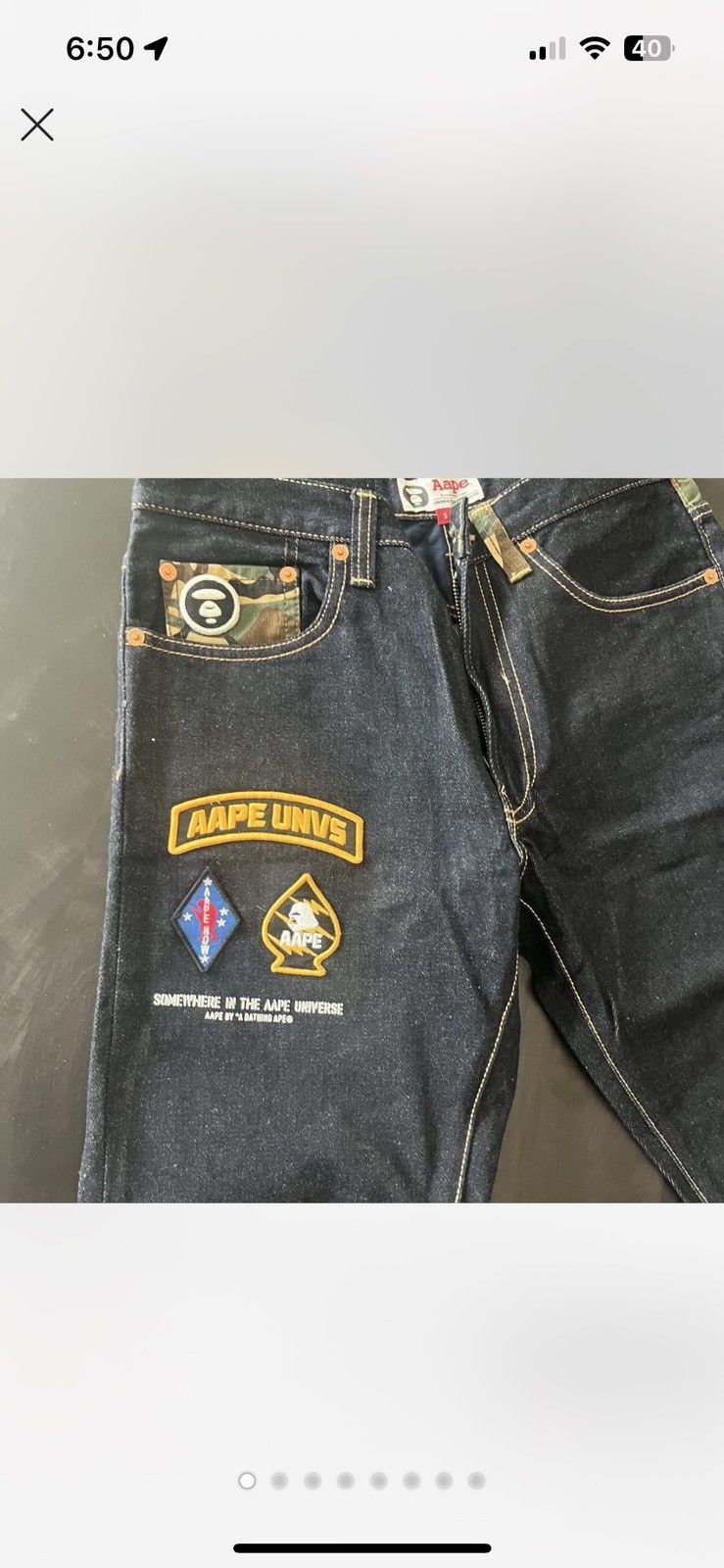 Aape × Bape A Bathing Ape x baby Milo jeans Size US 31 - 1 Thumbnail