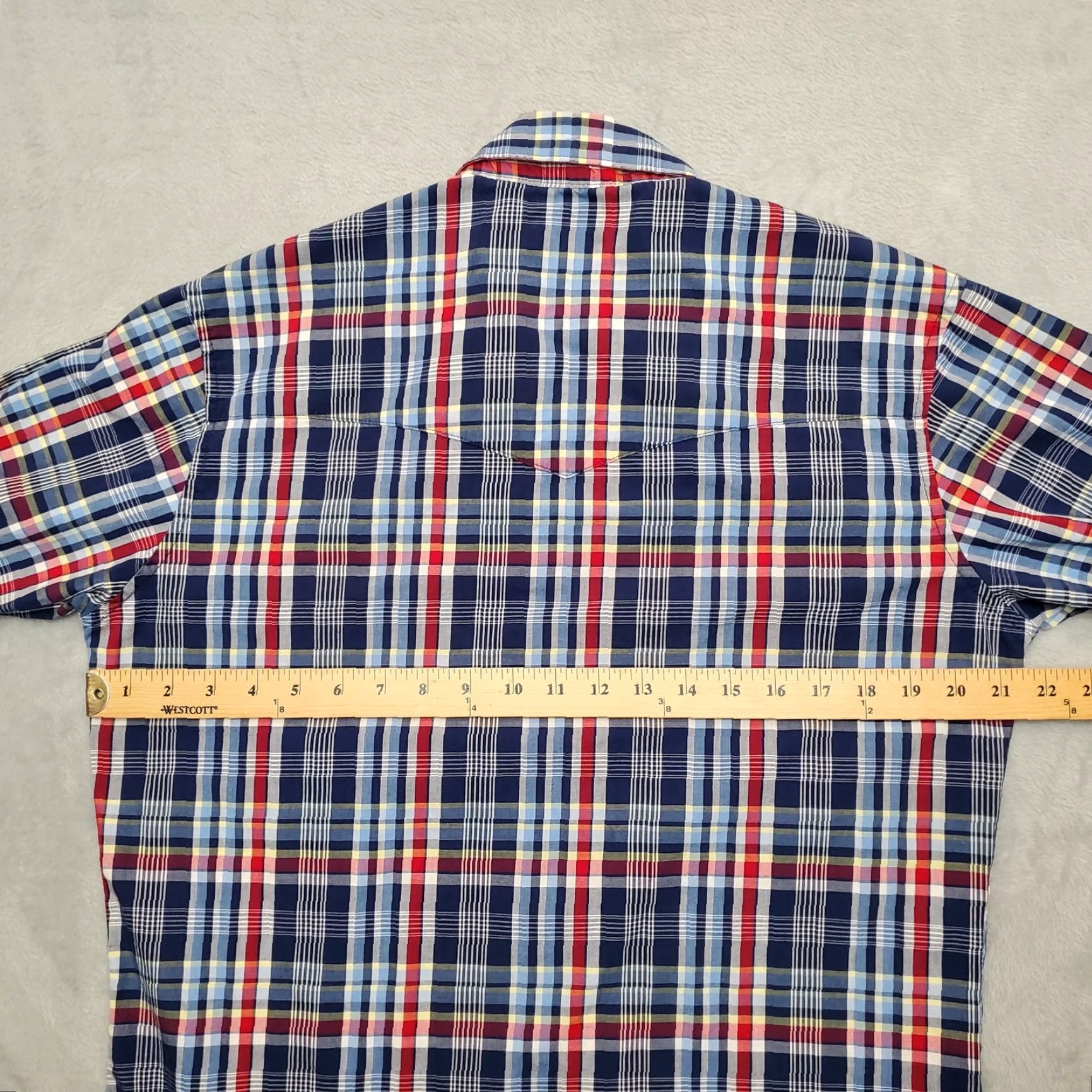 Wrangler Wrangler Shirt Men M Blue Red Plaid Pearl Snap Long Sleeve Western Casual Shirt Size US M / EU 48-50 / 2 - 7 Thumbnail