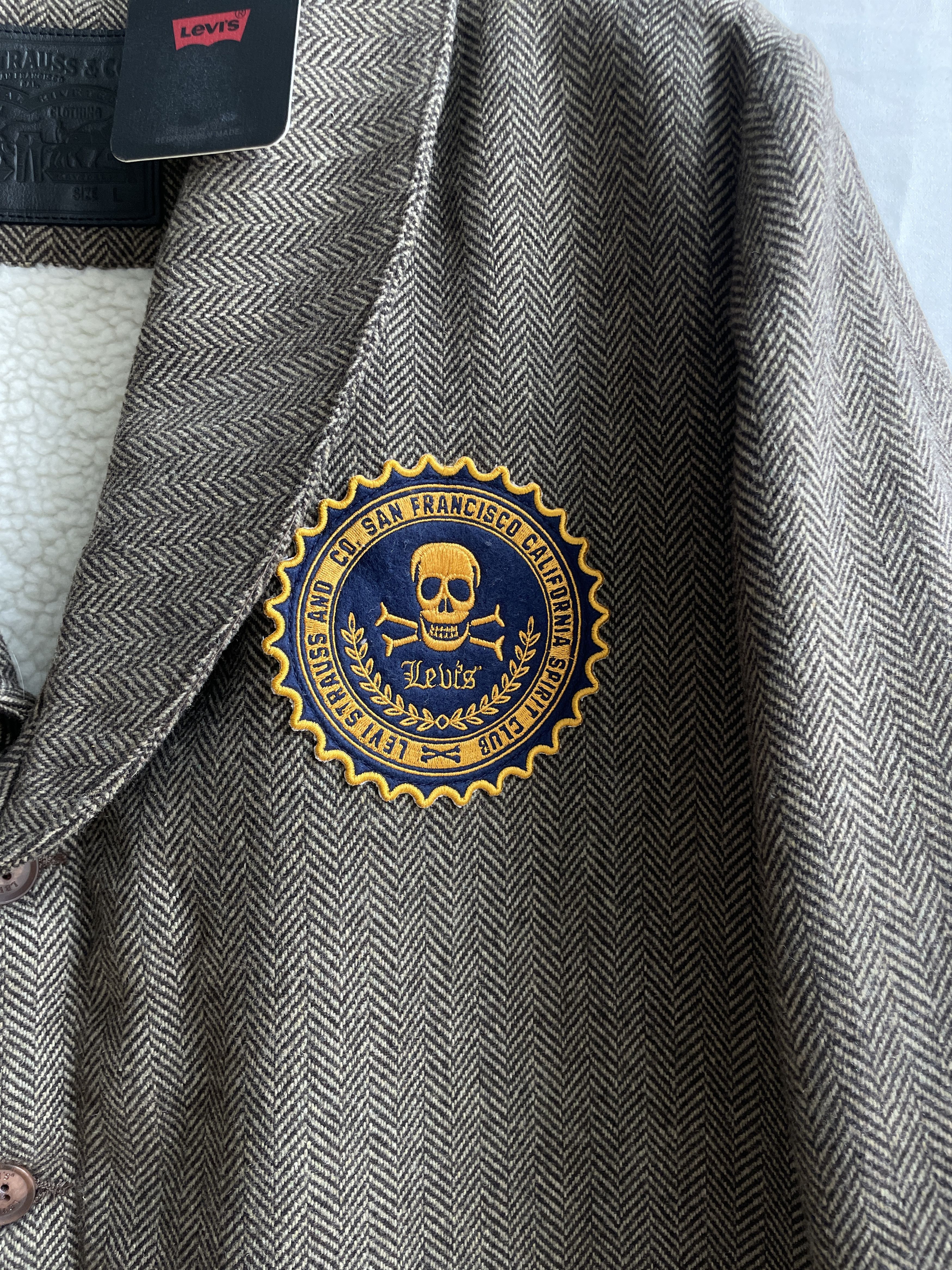 Levi's BNWT Levi's Jasper Club Herringbone Sherpa Lined Coat Size L Size US L / EU 52-54 / 3 - 8 Thumbnail