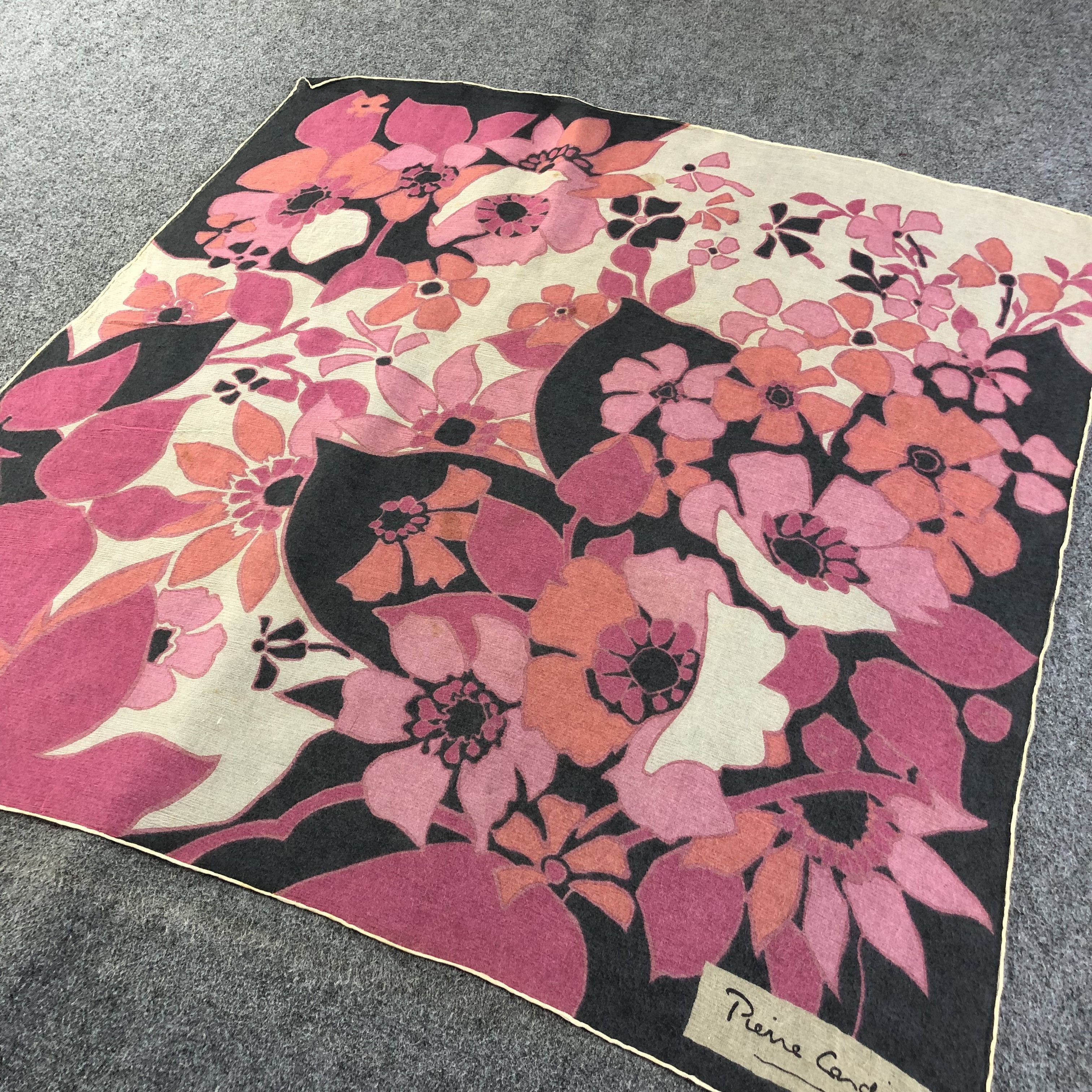Pierre Cardin Vintage Pierre Cardin Floral Silk Scarf M818 Size ONE SIZE - 2 Thumbnail