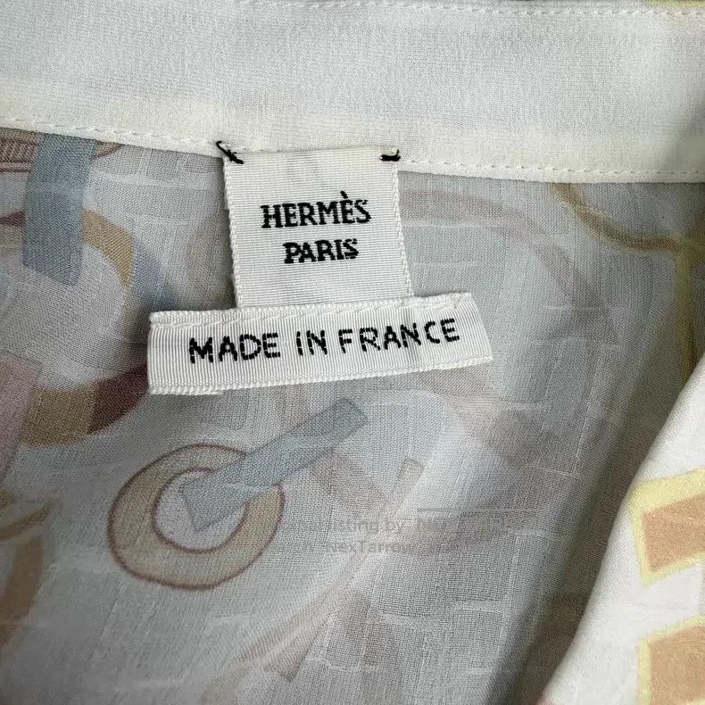 Hermes Hermes Beige Full Logo Mulberry Silk Shirt Dress Size XS / US 0-2 / IT 36-38 - 5 Thumbnail