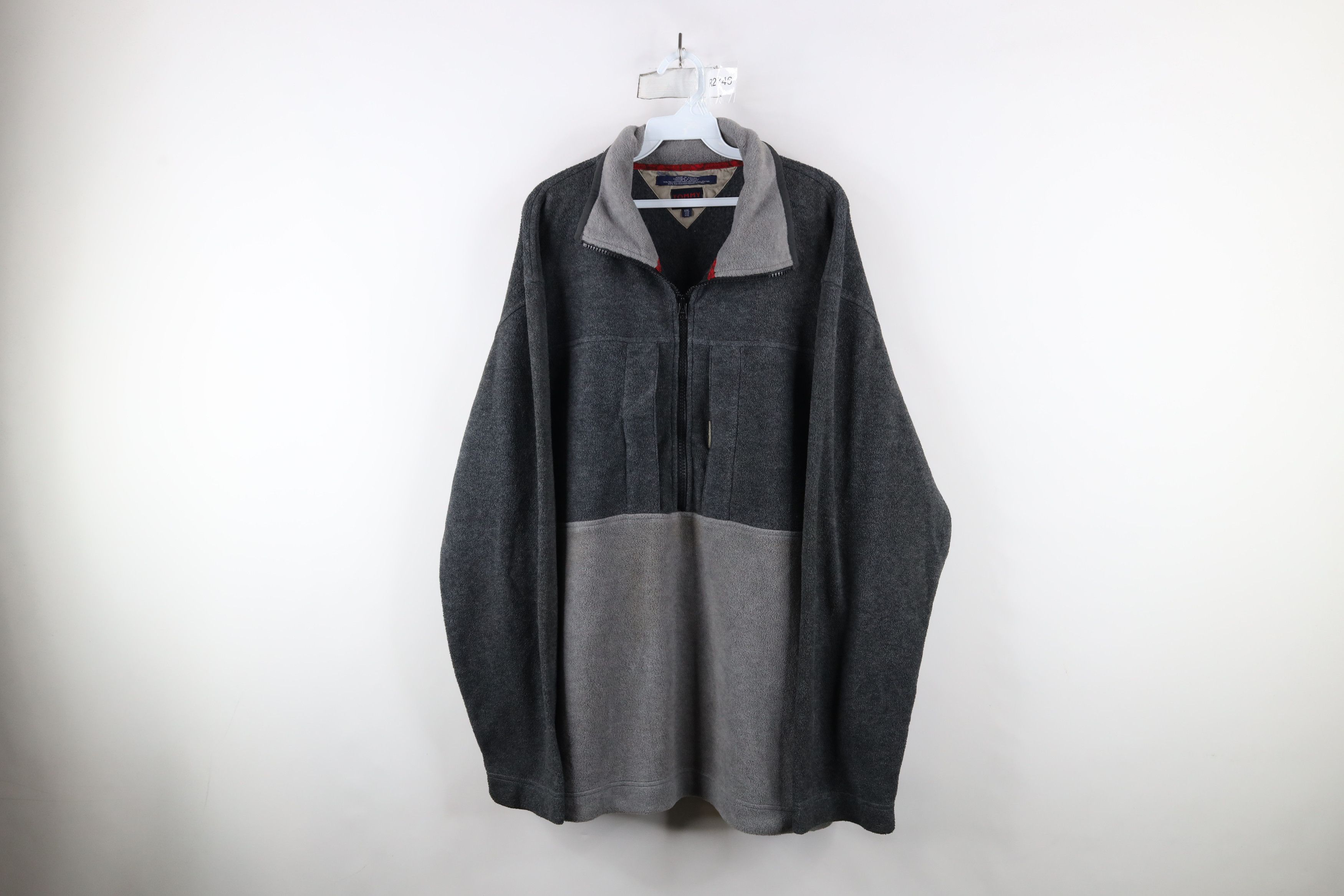 Tommy Hilfiger × Vintage Vintage 90s Tommy Hilfiger Block Half Zip Fleece Sweater Size US XXL / EU 58 / 5 - 1 Thumbnail