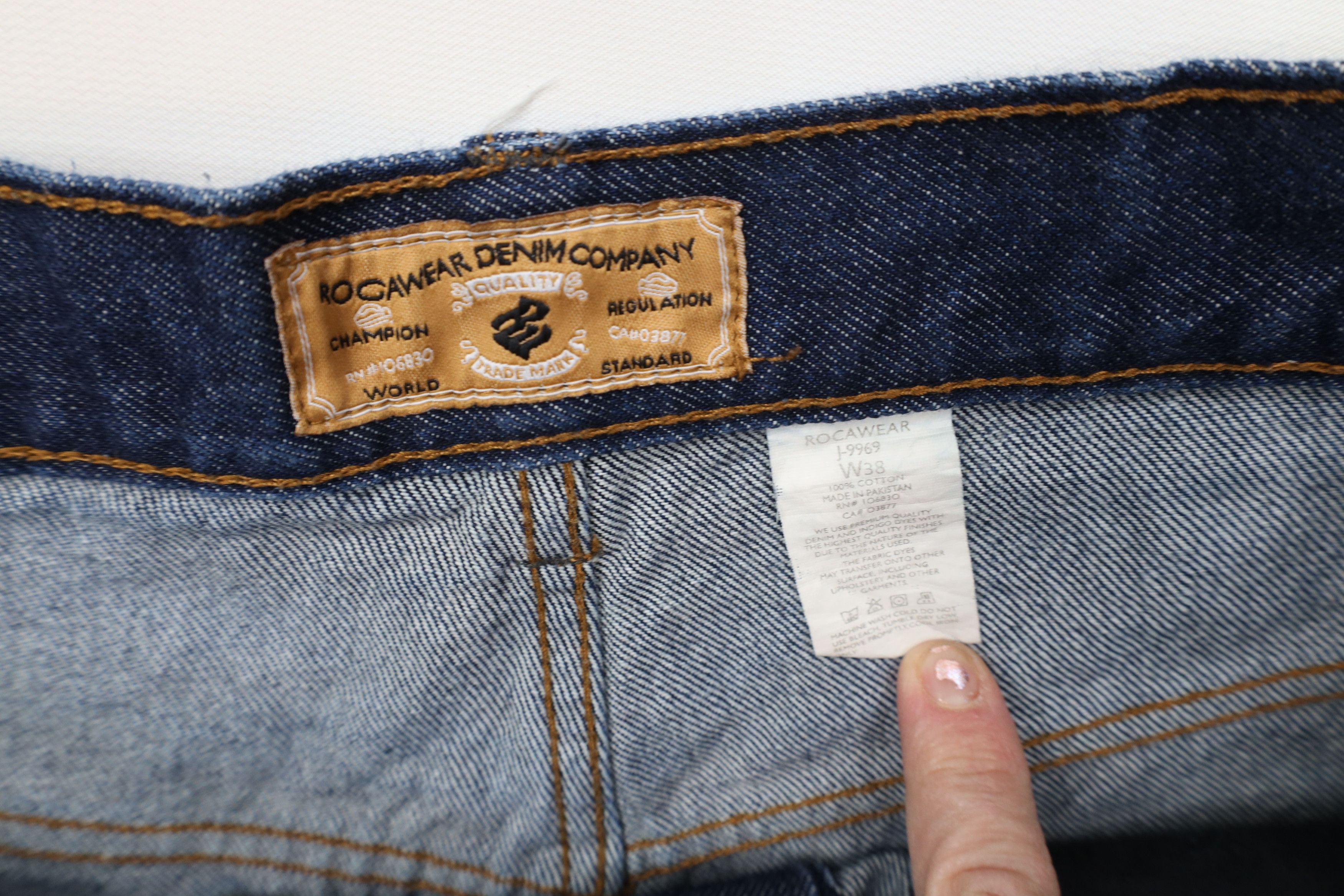 Rocawear Vintage 90s Y2K Rocawear Fit Denim Jean Shorts Blue Cotton Size US 38 / EU 54 - 9 Thumbnail