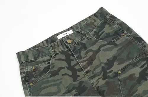 Jean Retro camouflage overalls hip hop casual straight trousers Size US 32 / EU 48 - 4 Thumbnail