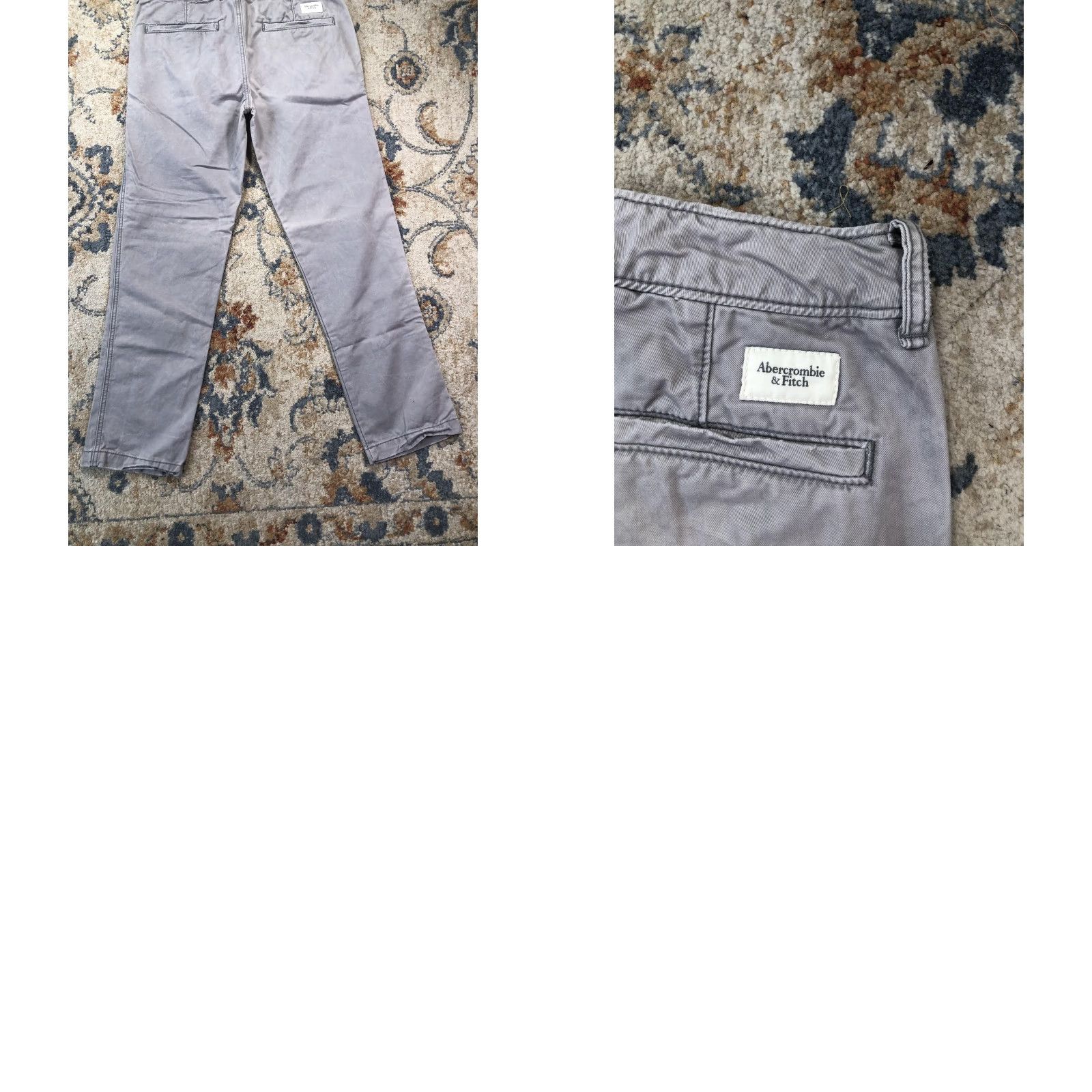 Abercrombie & Fitch Abercrombie & Fitch Pants Mens 31x30 Gray Chino Straight Leg Casual Cotton Size US 31 - 9 Thumbnail