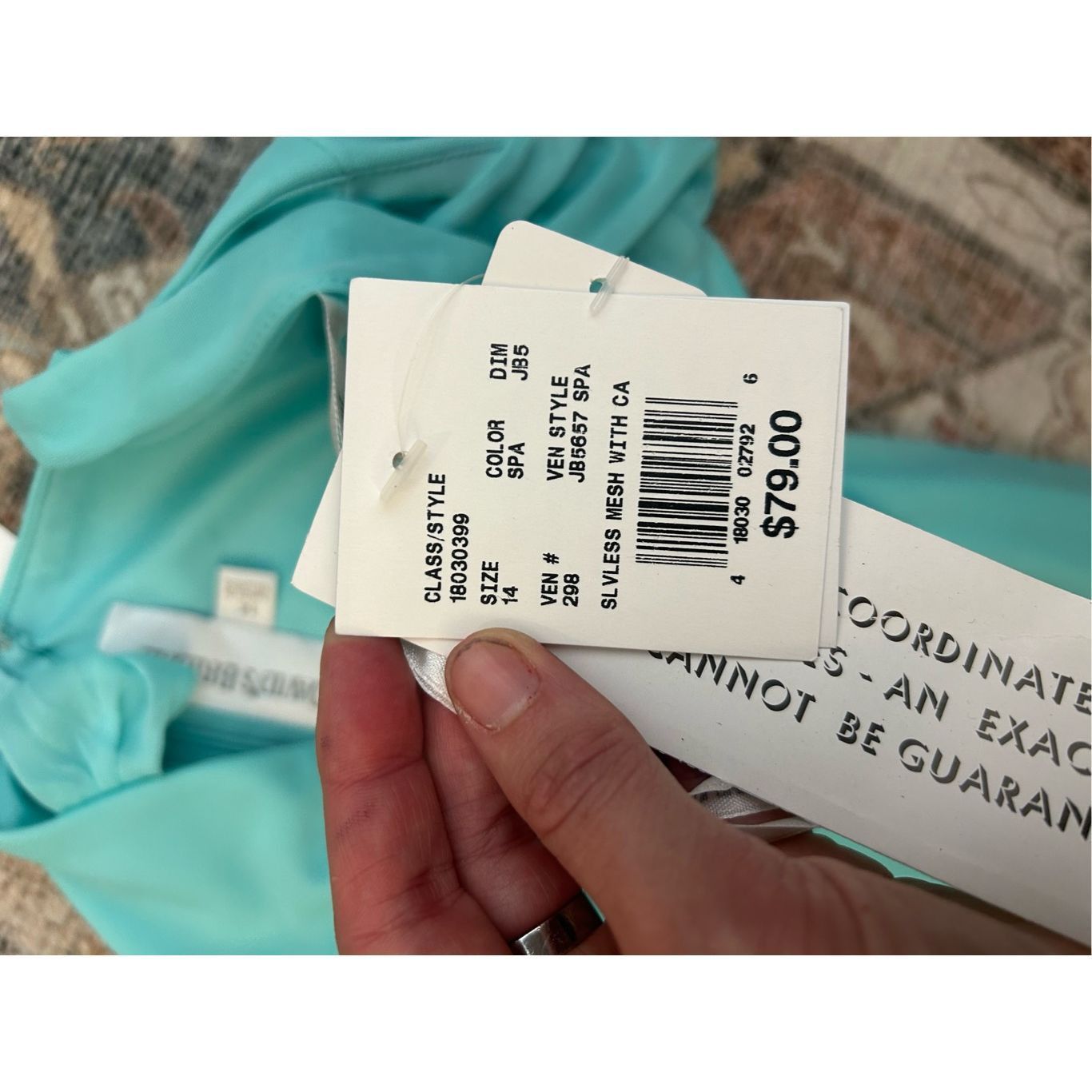 BREDA David's Bridal NWT Chiffon Light Teal Ruffle Short Dress - G Size XL / US 12-14 / IT 48-50 - 7 Thumbnail