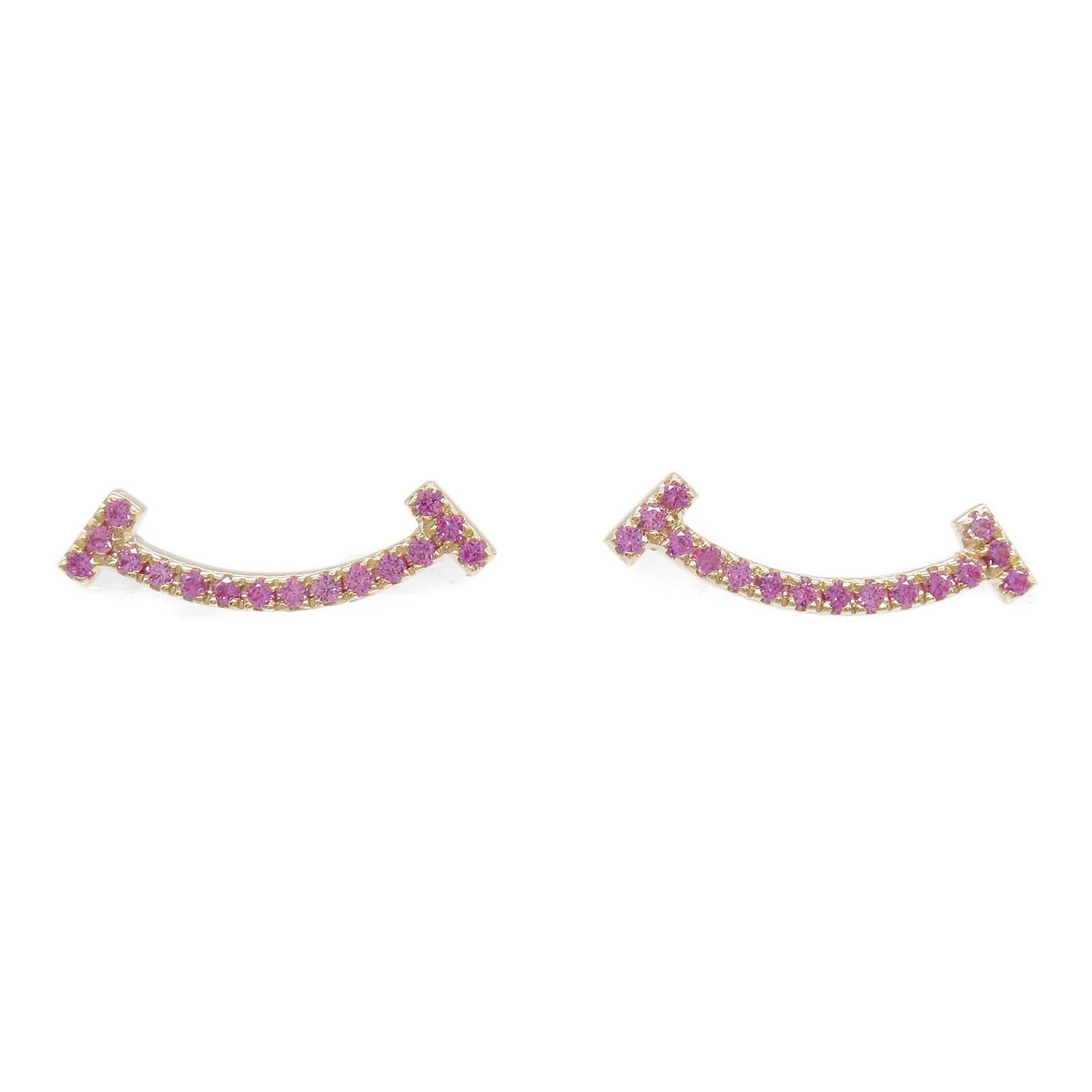 Tiffany & Co. Tiffany Co T-Smile Pink Sapphire Earrings K18Pg (Pink Gold) Size ONE SIZE - 1 Thumbnail