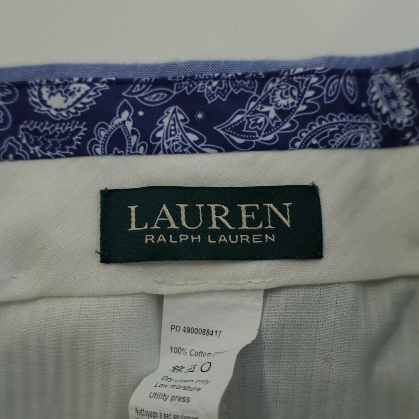 Lauren Ralph Lauren Lauren Ralph Lauren Baby Blue Birdseye Cotton Dress Pants 38 Size 38R - 5 Thumbnail
